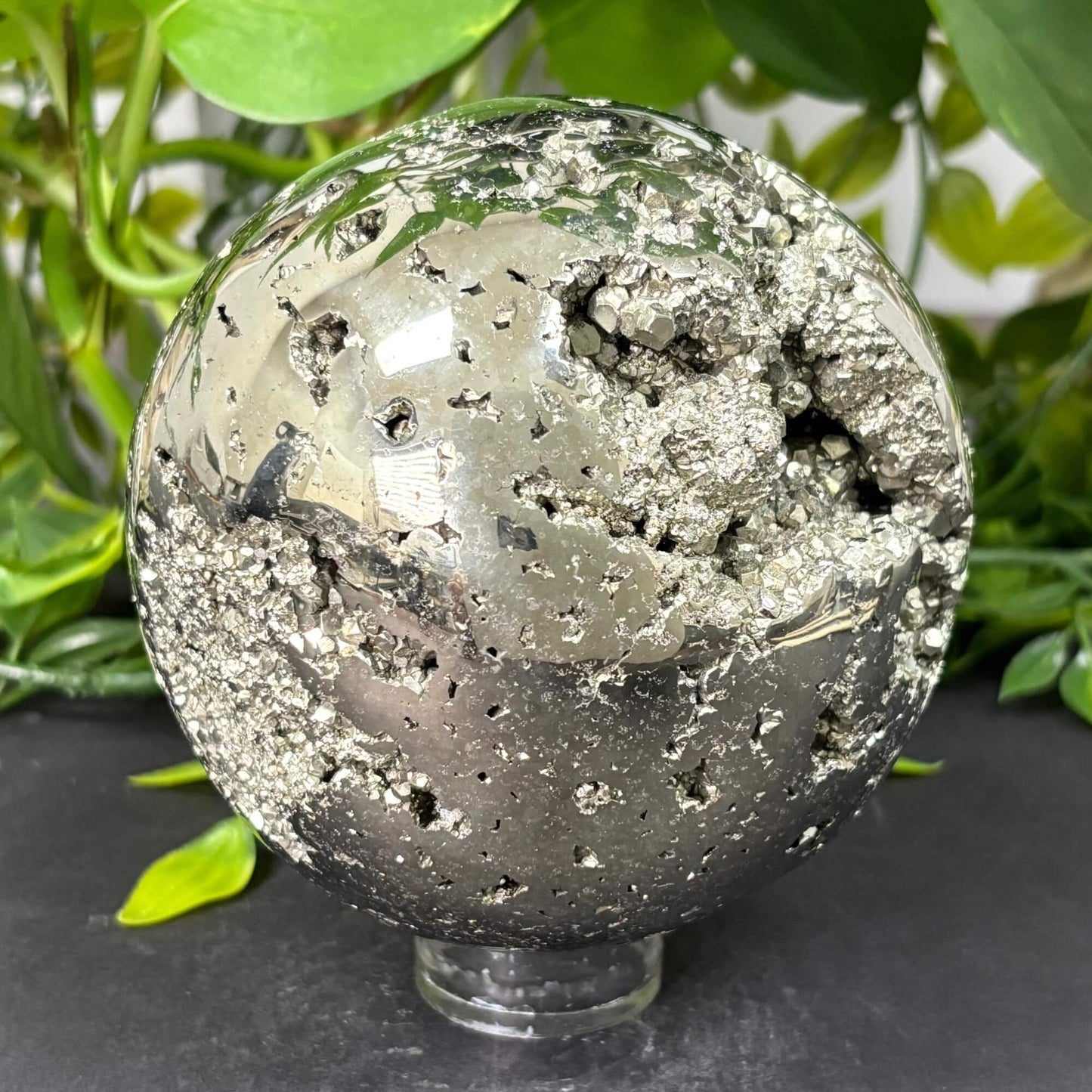 Polished Pyrite Crystal Sphere 3.5" - RBL332