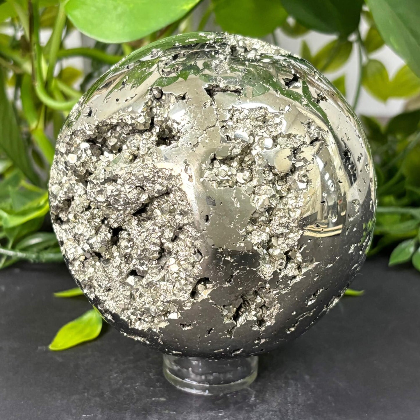Polished Pyrite Crystal Sphere 3.5" - RBL332