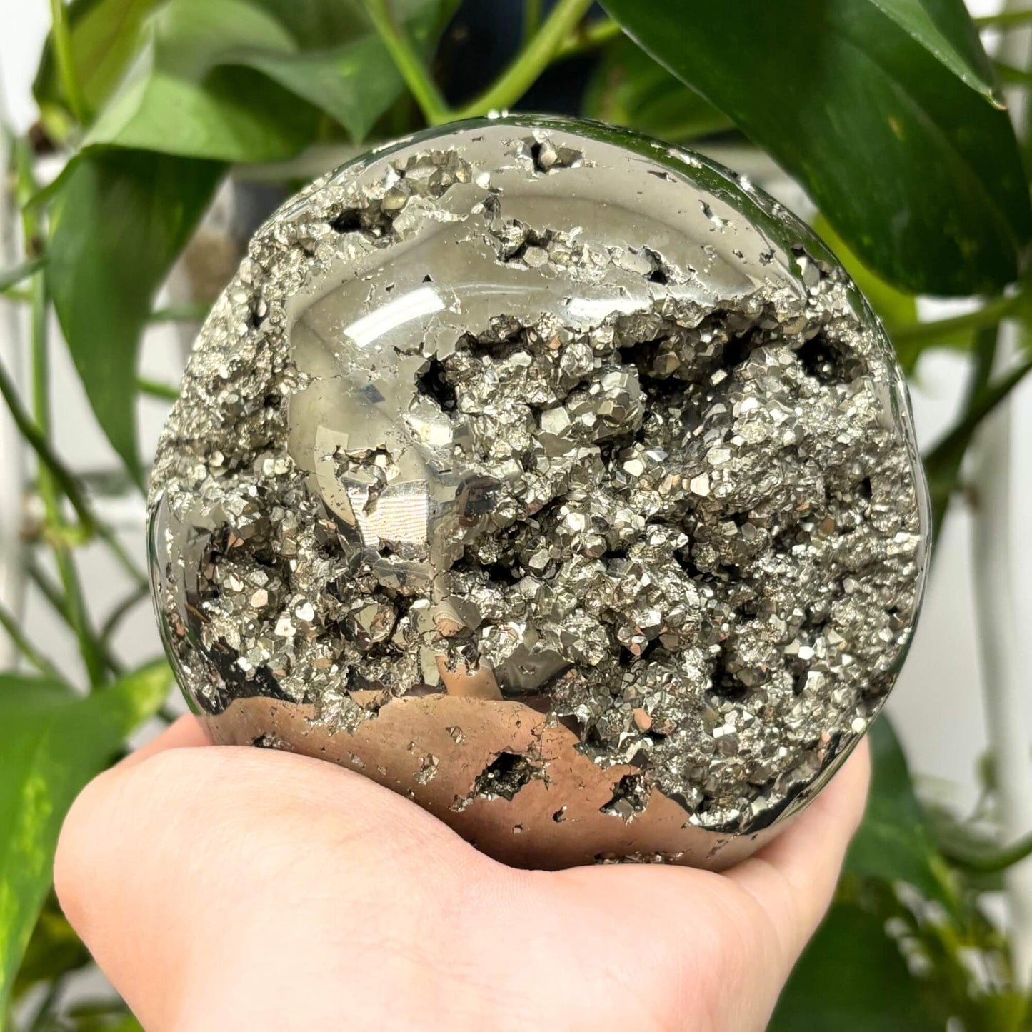 Polished Pyrite Crystal Sphere 3.5" - RBL332
