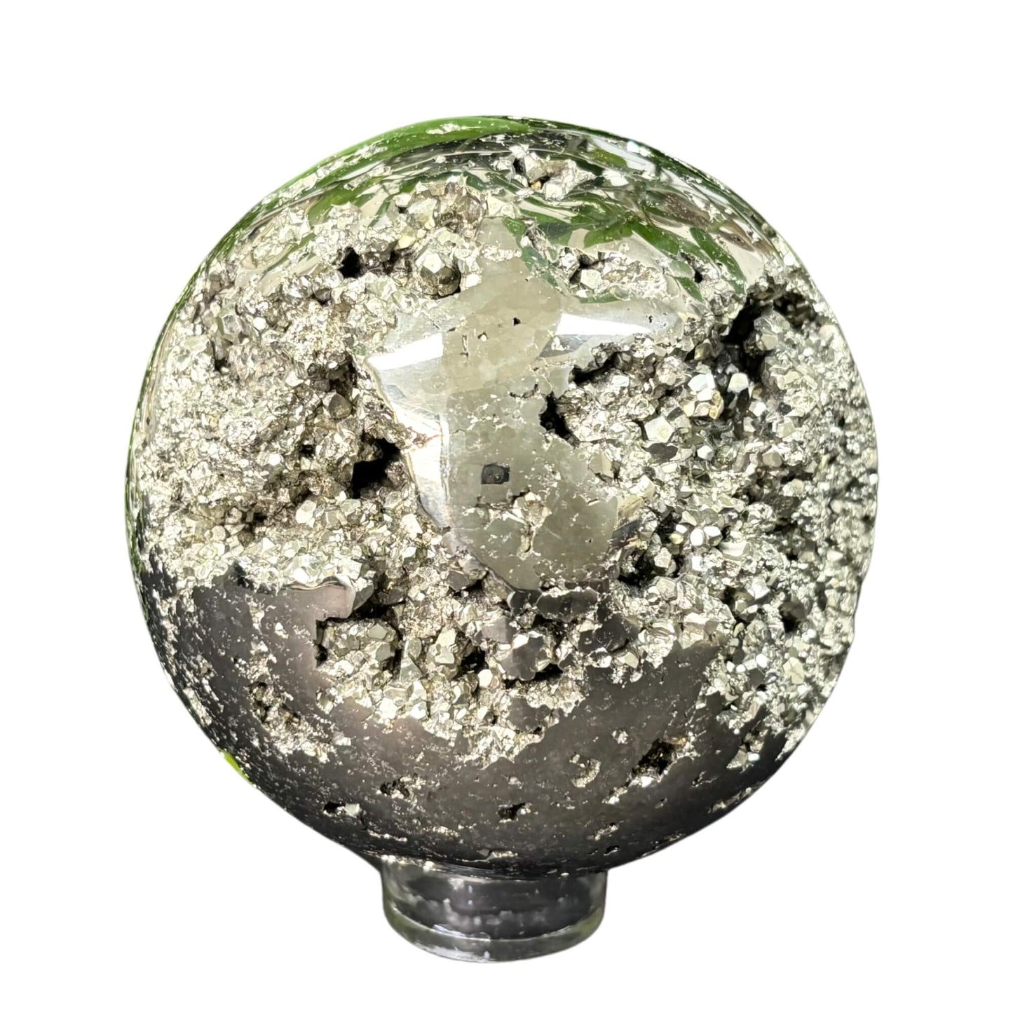Pyrite Crystal Sphere 3.5 Inch Polished Natural Stone Energy Decor RBL332