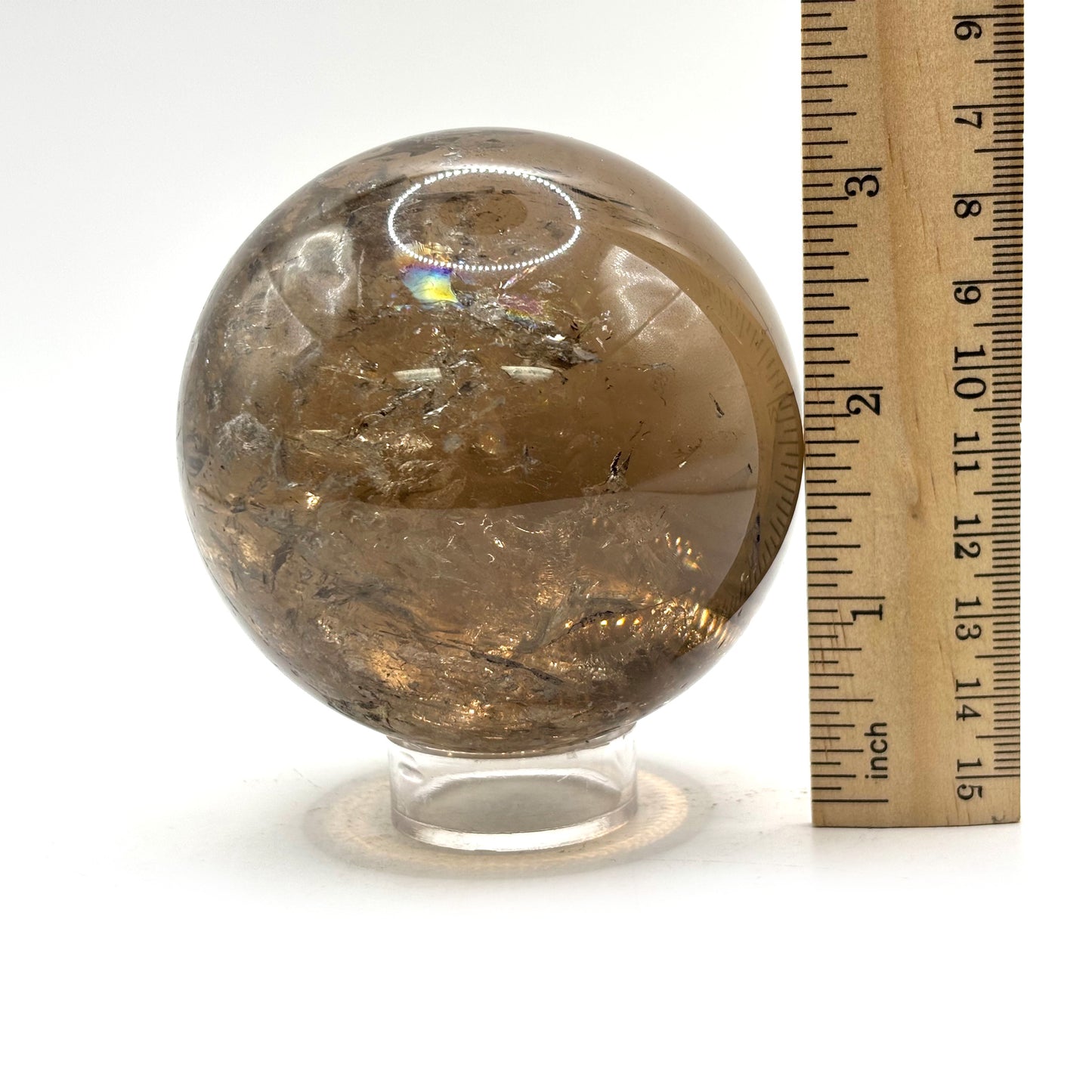 Natural Smoky Quartz Crystal Sphere Ball for Energy Healing, Meditation, Focus & Home Decorative Display - RBL348