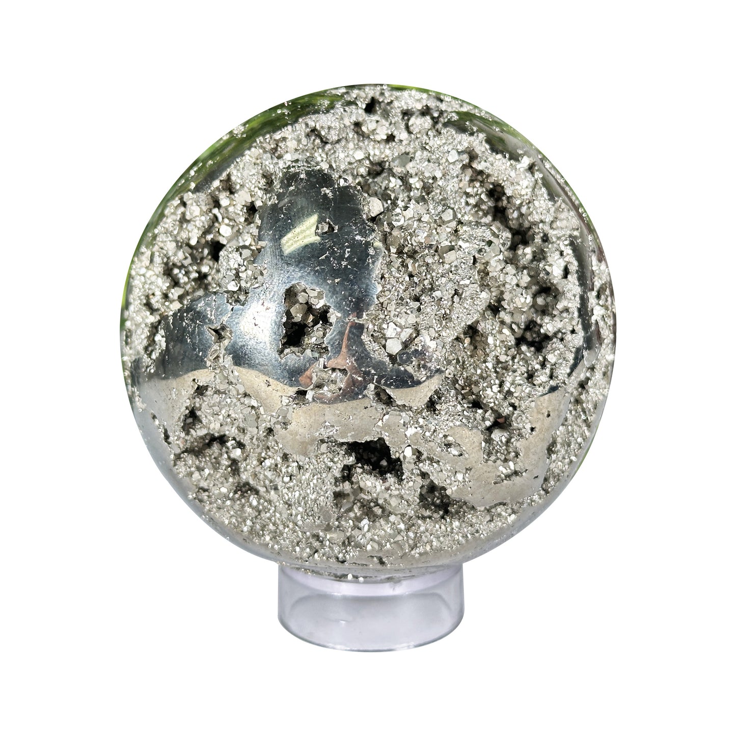 2.75" Polished Pyrite Sphere from Peru Natural Deep Druzy Vugs