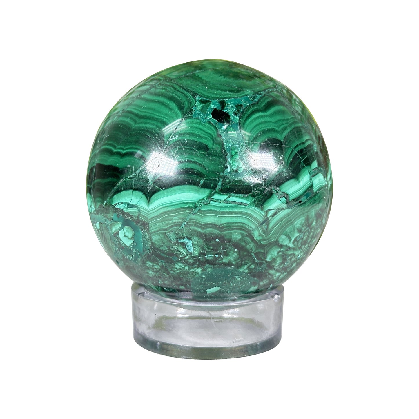 Malachite Crystal Sphere - Gem Avenue Retail