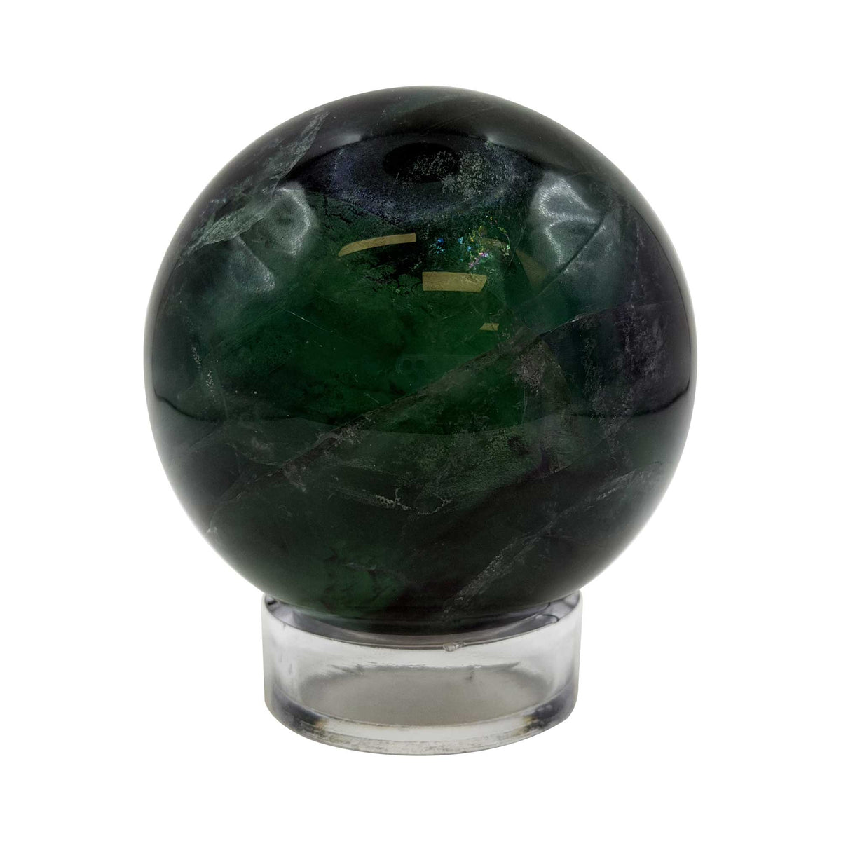 Natural Fluorite Crystal Sphere 2.5" Green Purple Gemstone - Gem Avenue Retail