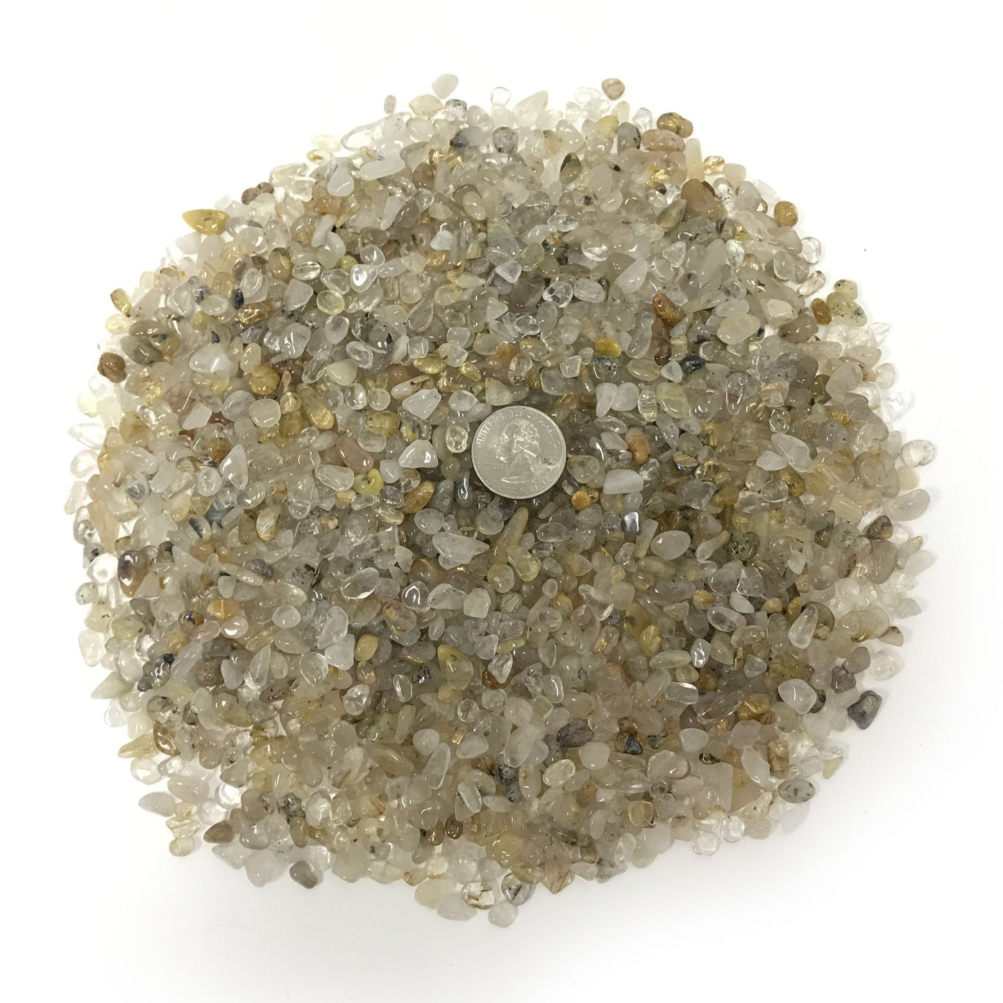 Natural Rutilated Quartz Tumbled Chips - Gem Avenue