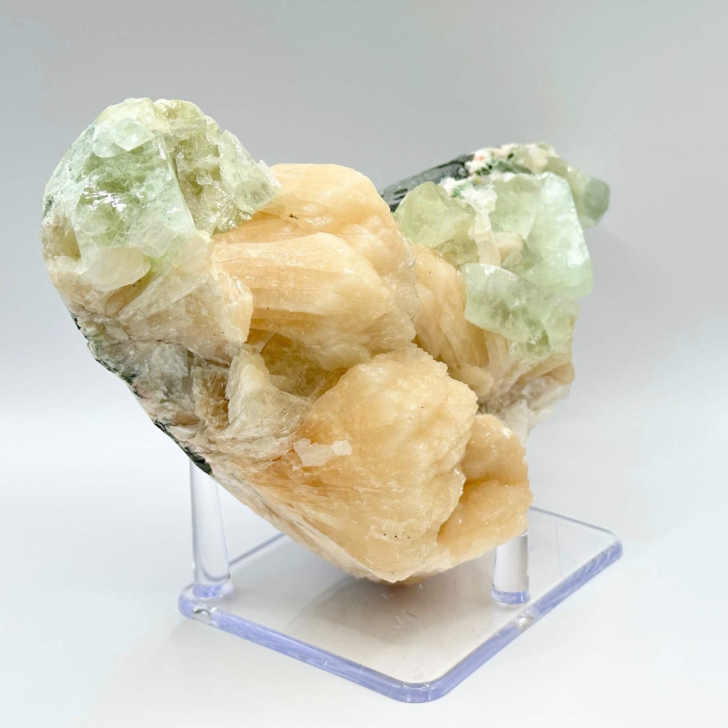 Natural Green Apophyllite and Stilbite Mineral Specimens Hand-Selected Crystals for Resale or Collection