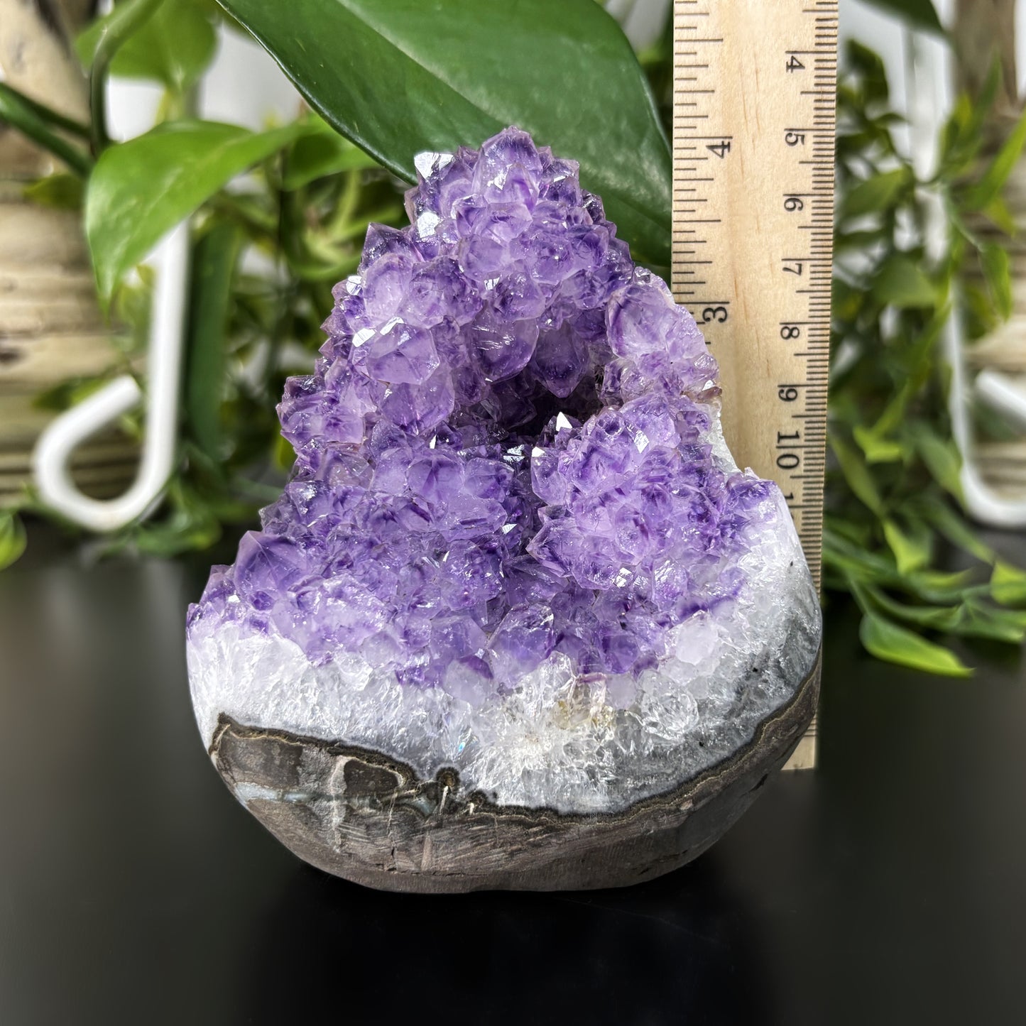 Natural Amethyst Crystal Geode Raw Healing Gemstone Cluster for Meditation, Work & Home Decor Display - RGD764