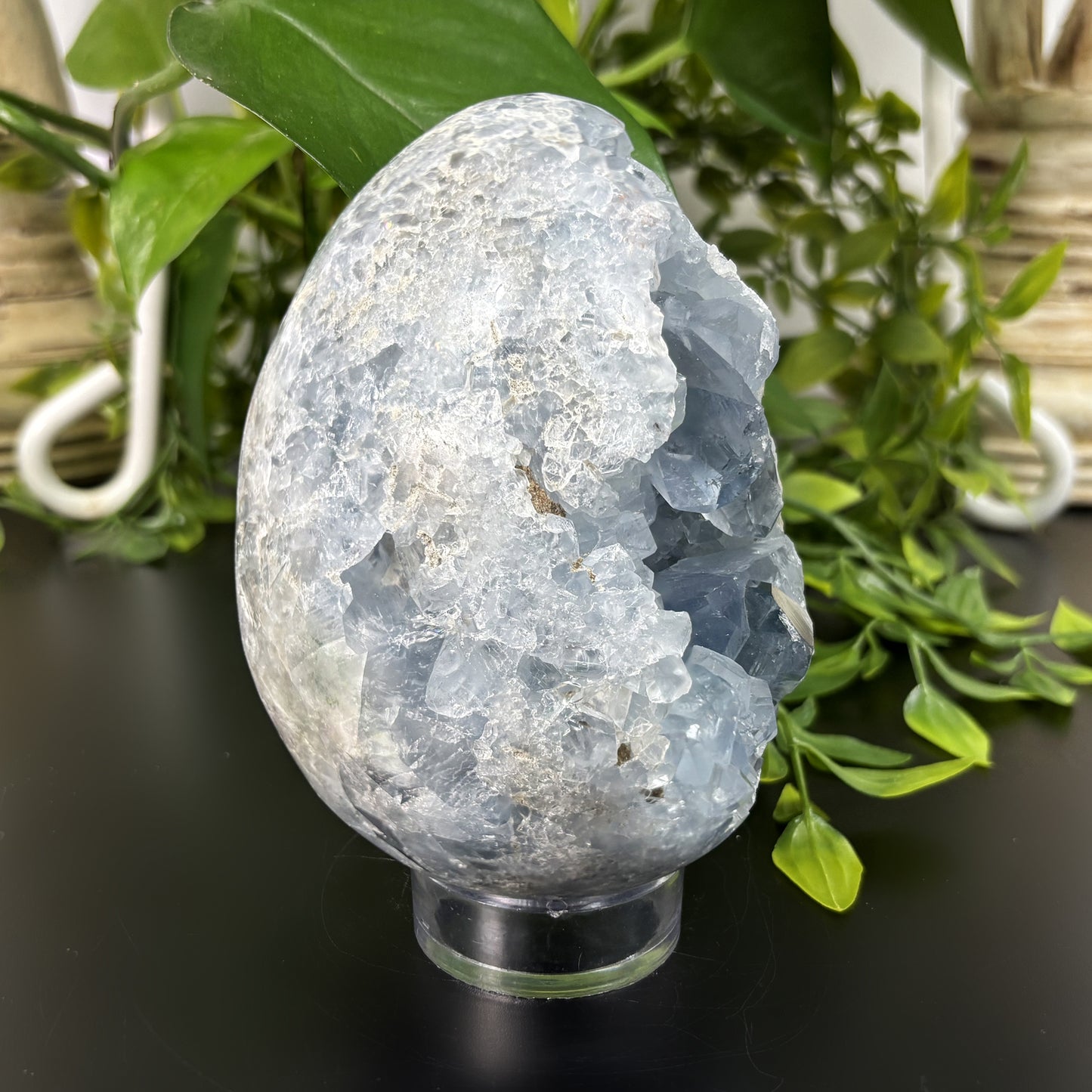 Natural Celestite Crystal Geode Blue Healing Stone for Meditation, Energy Work, Healing & Home Decor Display, Crystal Collecting, Gift for Loved Ones RGD773