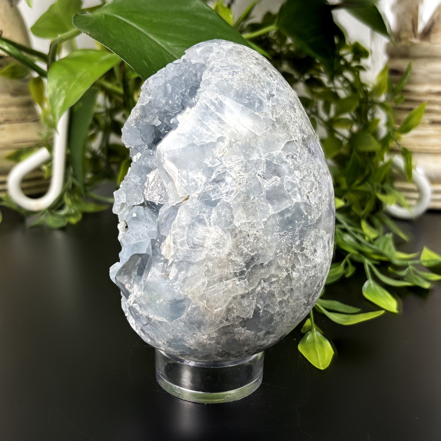 Natural Celestite Crystal Geode Blue Healing Stone for Meditation, Energy Work, Healing & Home Decor Display, Crystal Collecting, Gift for Loved Ones RGD773