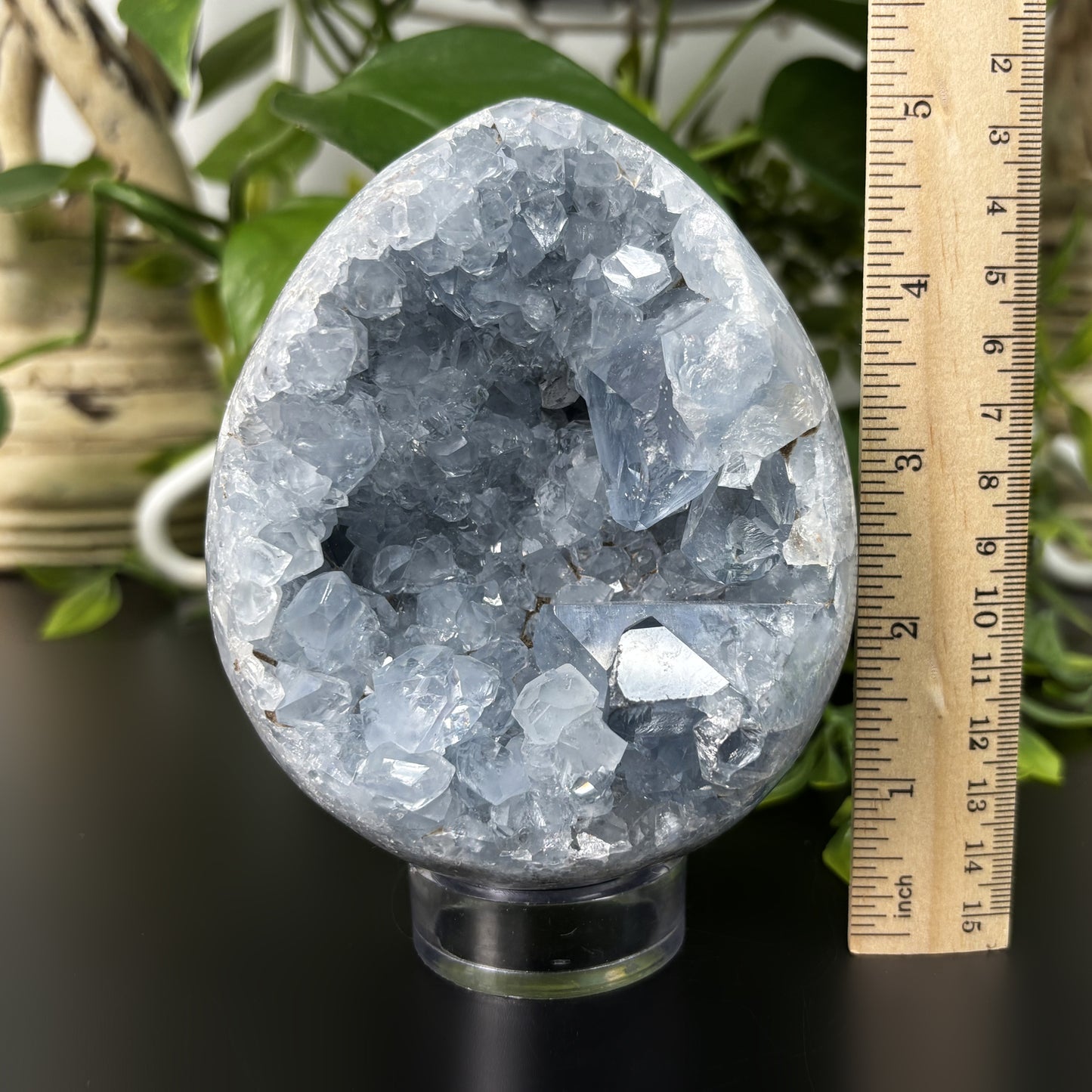 Natural Celestite Crystal Geode Blue Healing Stone for Meditation, Energy Work, Healing & Home Decor Display, Crystal Collecting, Gift for Loved Ones RGD773