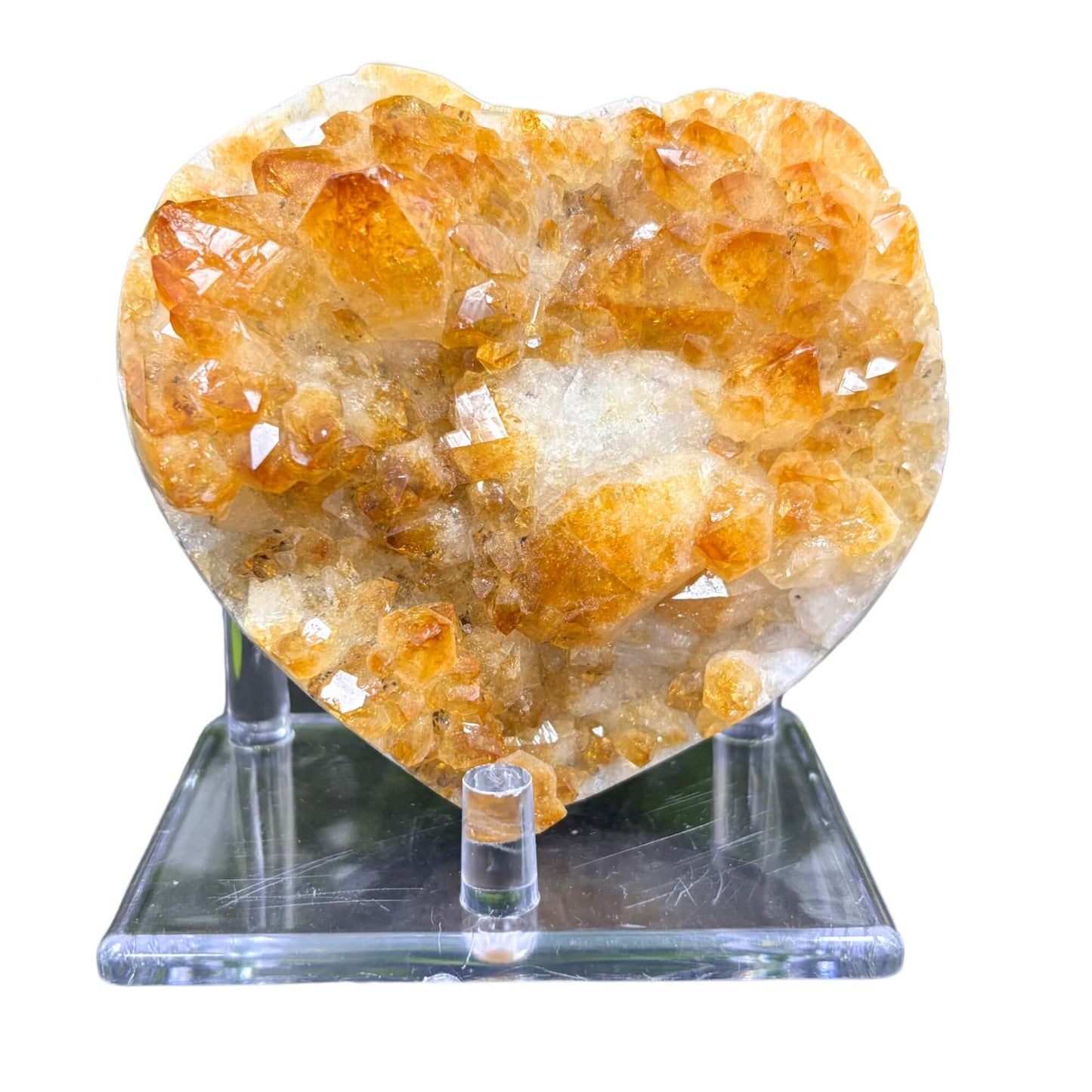 3.5" Natural Citrine Cluster Heart |Raw Healing Crystal for Energy, Prosperity & Home Decor - RGD783