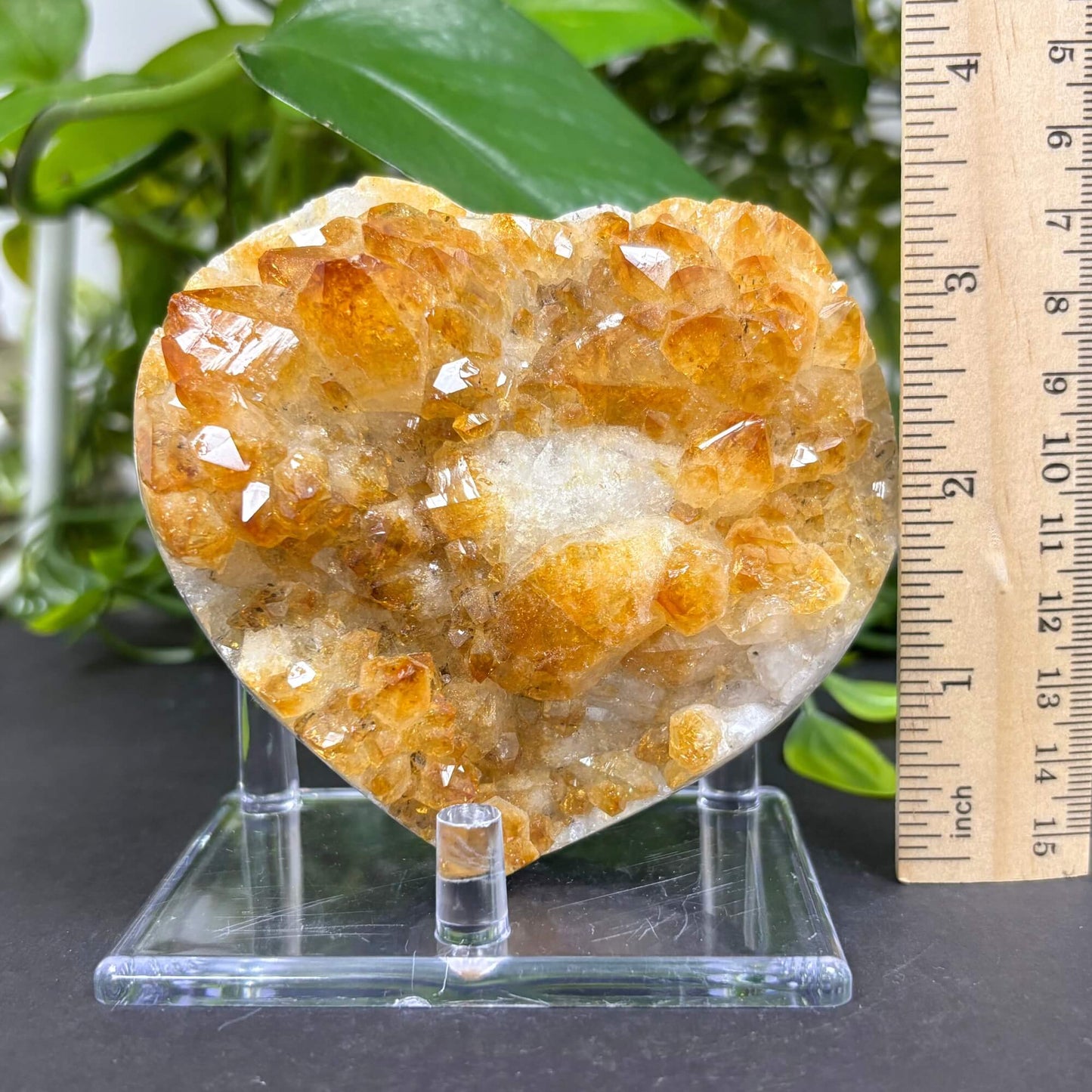 3.5" Natural Citrine Cluster Heart |Raw Healing Crystal for Energy, Prosperity & Home Decor - RGD783