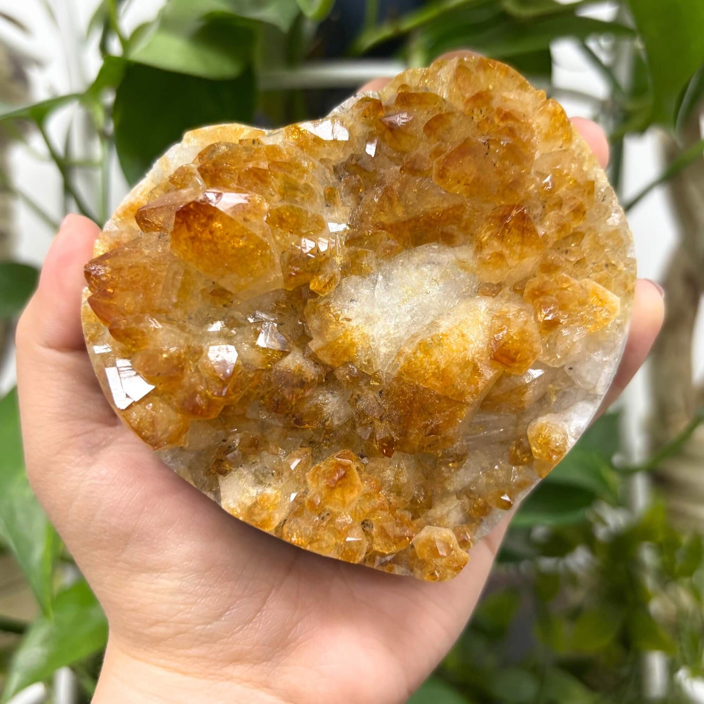 3.5" Natural Citrine Cluster Heart |Raw Healing Crystal for Energy, Prosperity & Home Decor - RGD783