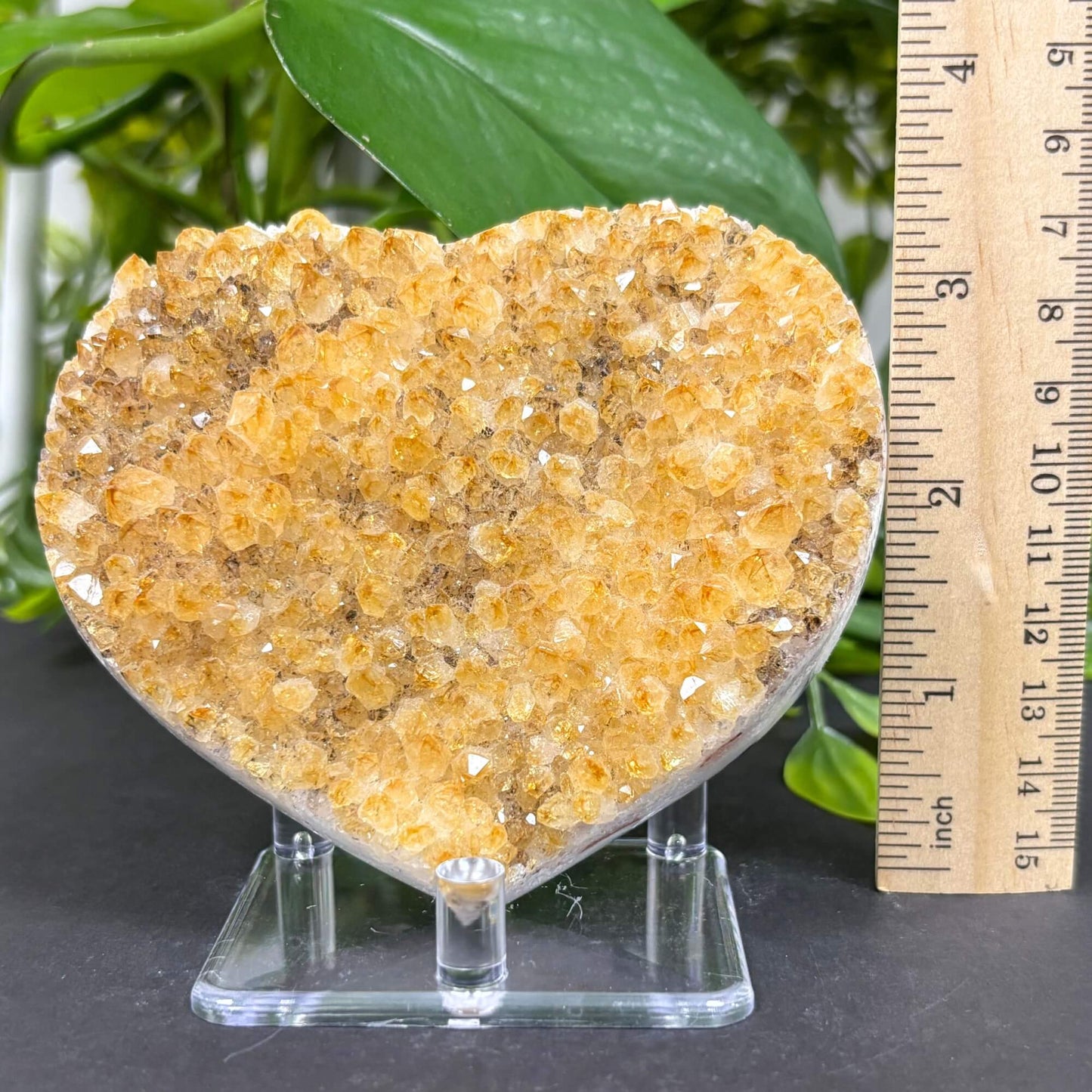 Citrine Cluster Heart 4" - RGD784