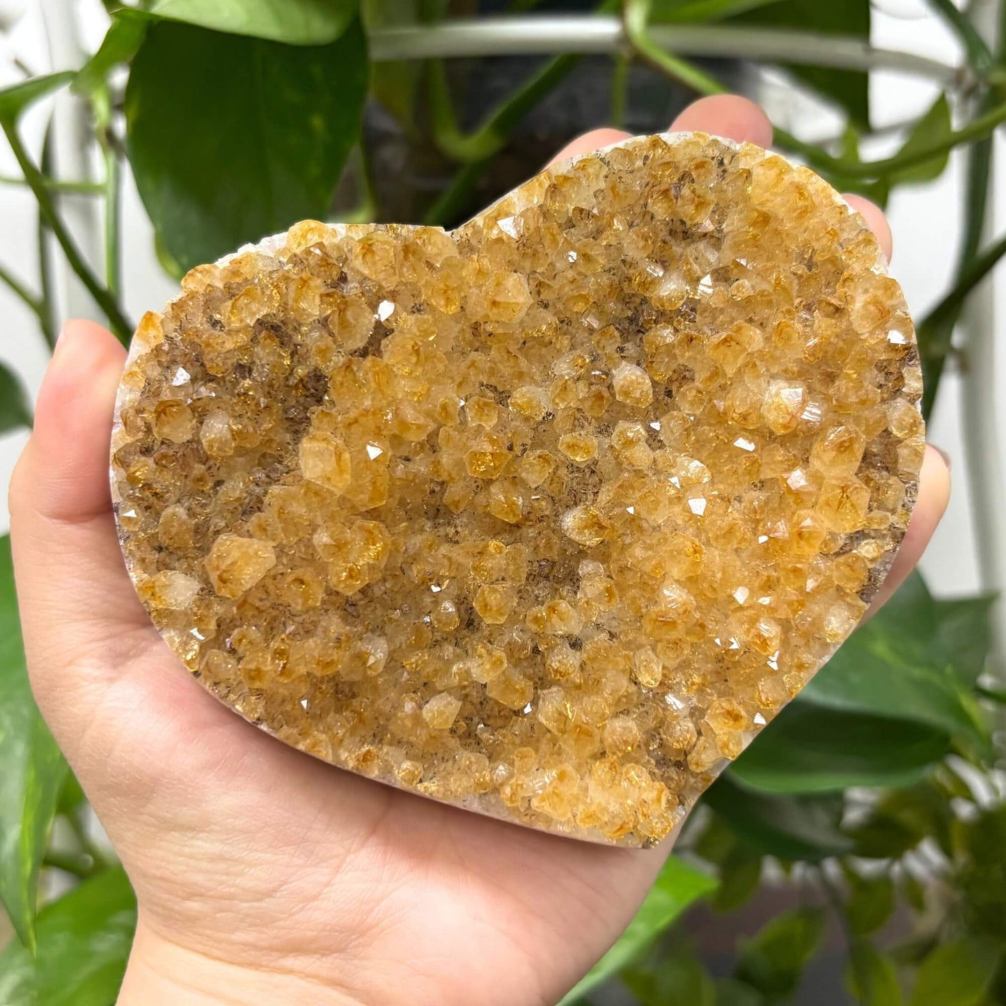 Citrine Cluster Heart 4" - RGD784