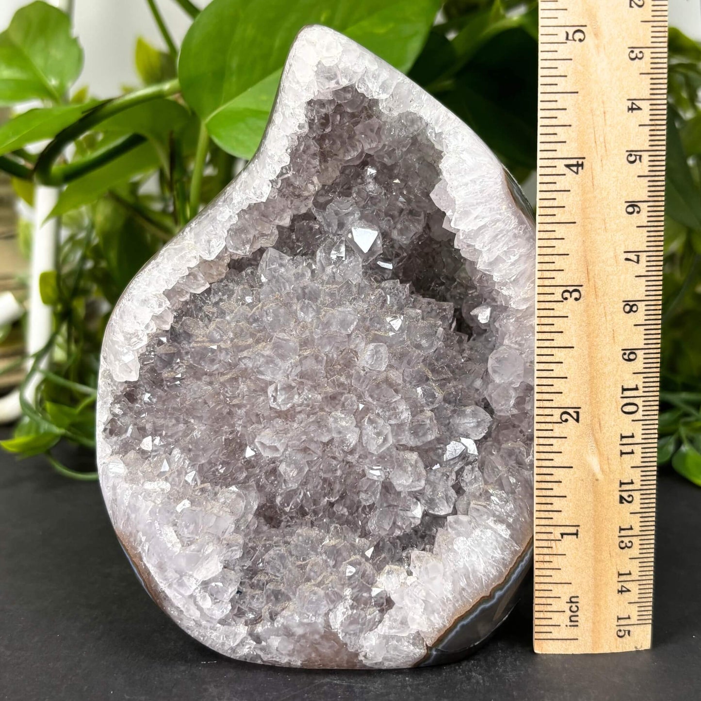 Natural 5" Amethyst Flame Cut Base Crystal Geode – RGD786