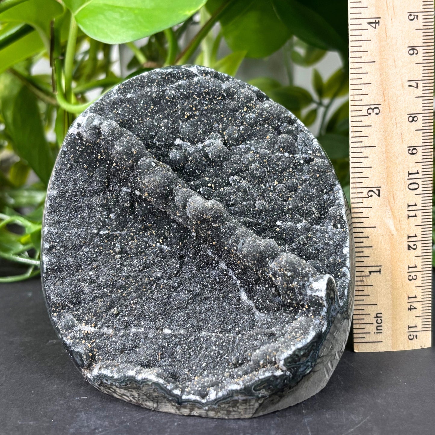 Natural Black Amethyst Crystal Geode Beautiful Gemstone for Home Décor - RGD788