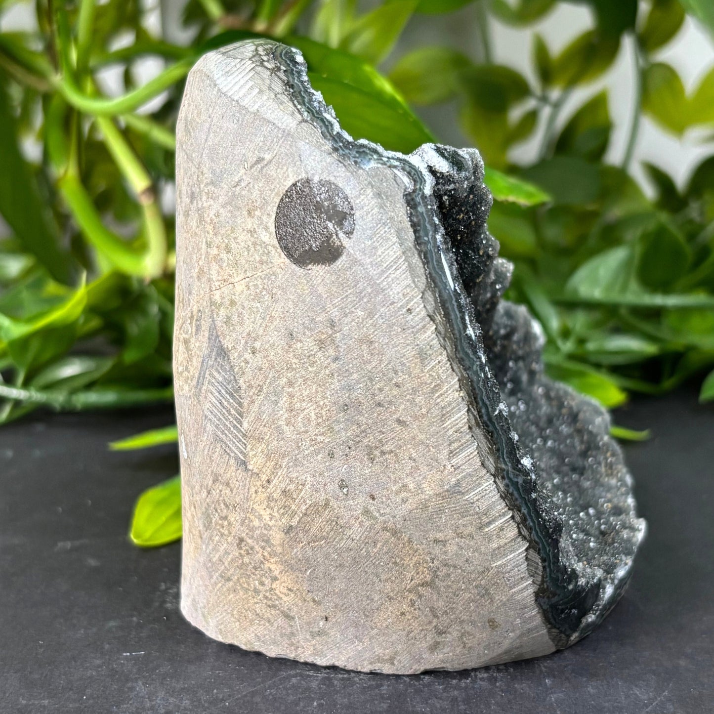Natural Black Amethyst Crystal Geode Beautiful Gemstone for Home Décor - RGD788
