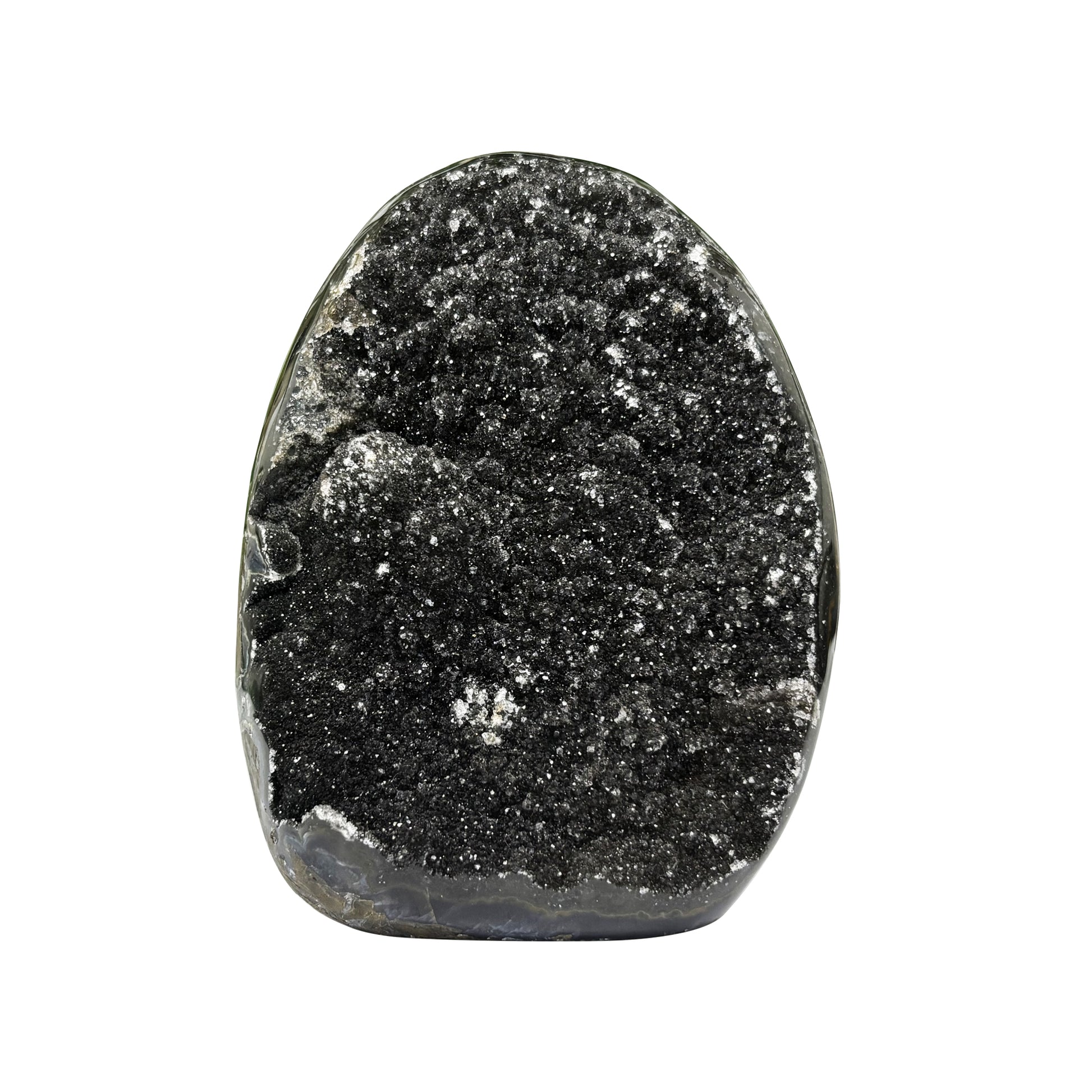 Black Amethyst Cut Base Geode - Gem Avenue