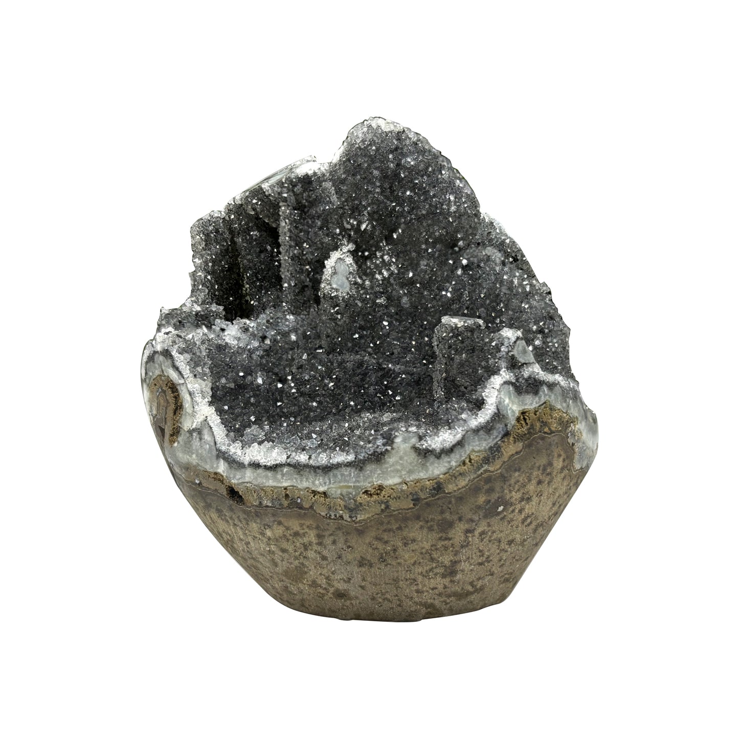 Black Amethyst Cut Base Geode - Gem Avenue