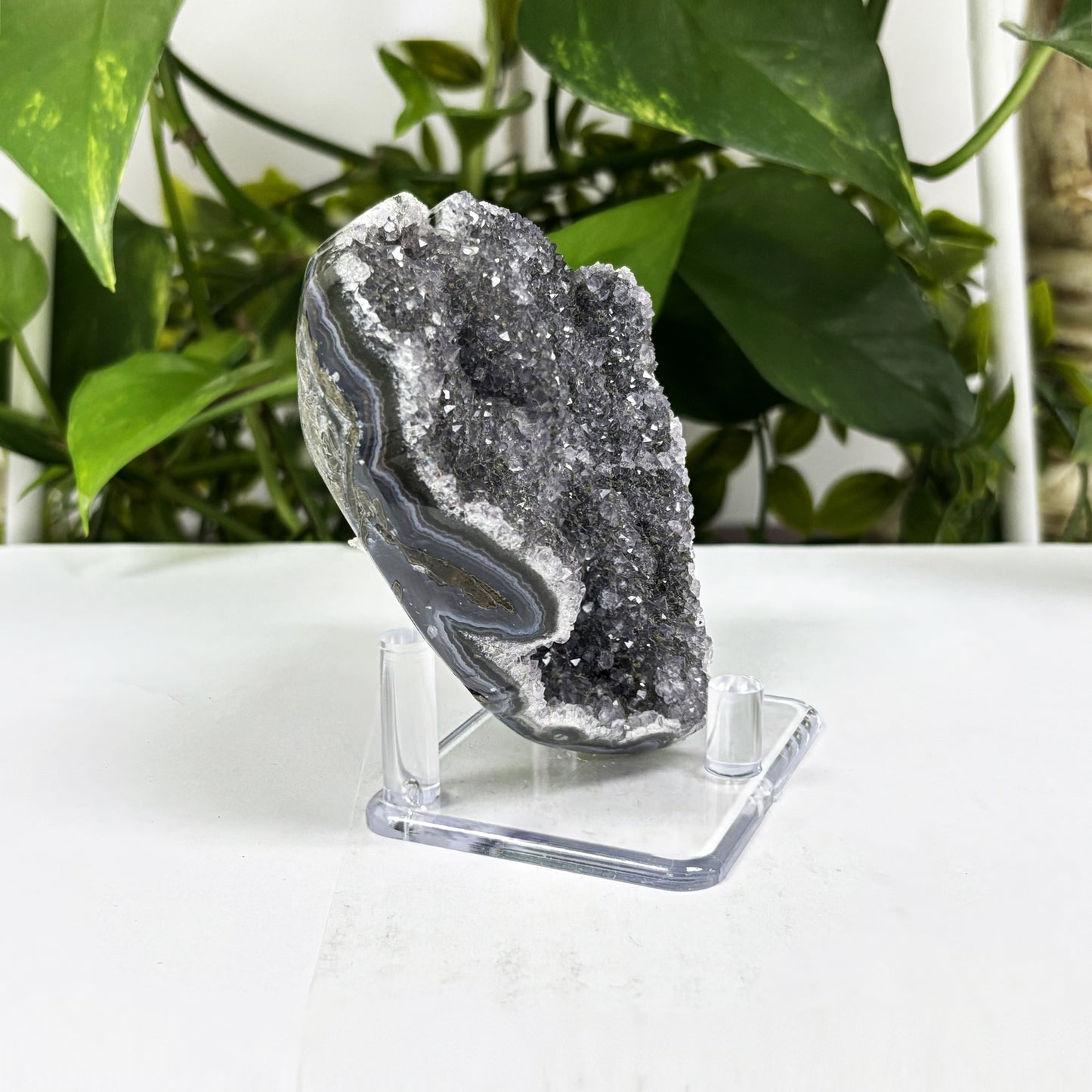 Natural Black Amethyst Crystal Geode - Gem Avenue