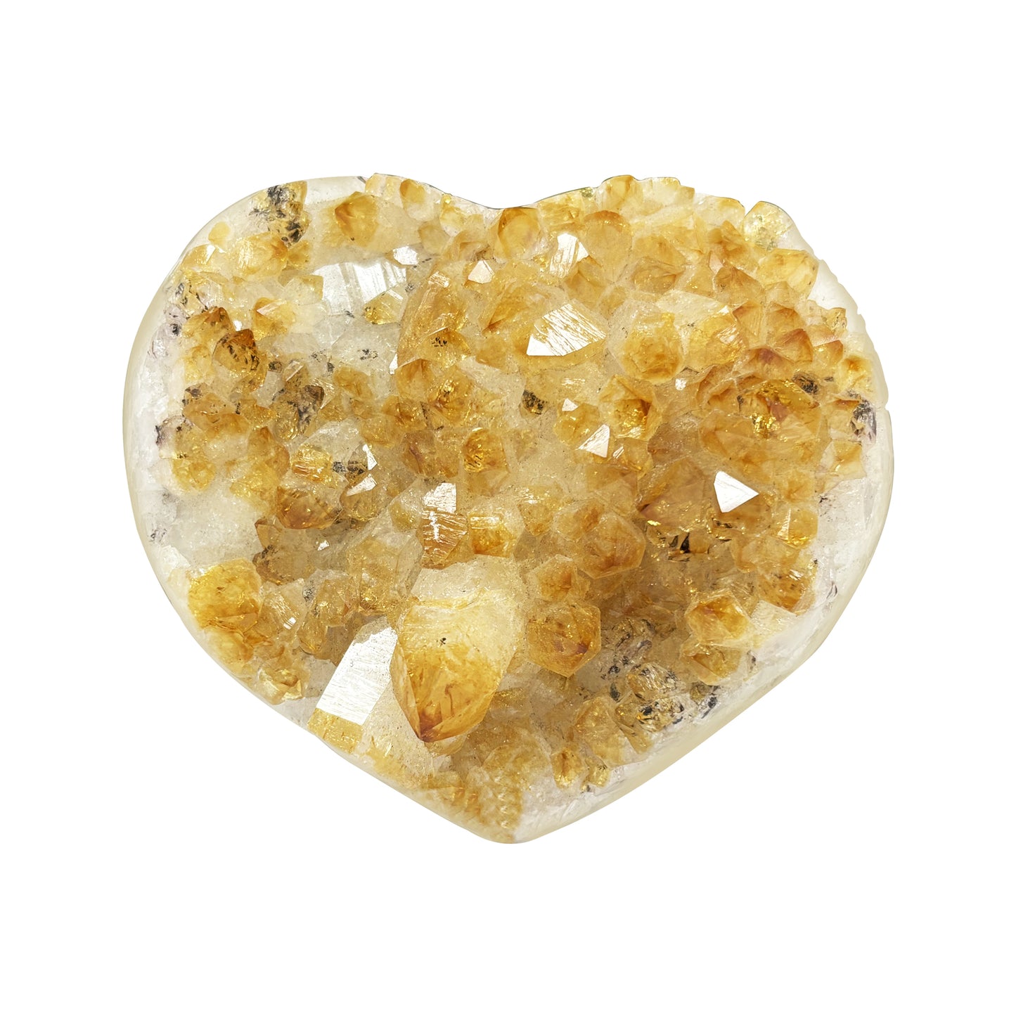 Natural Citrine Heart Shaped Crystal Geode -Gem Avenue
