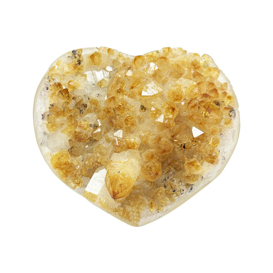 Natural Citrine Heart Shaped Crystal Geode -Gem Avenue