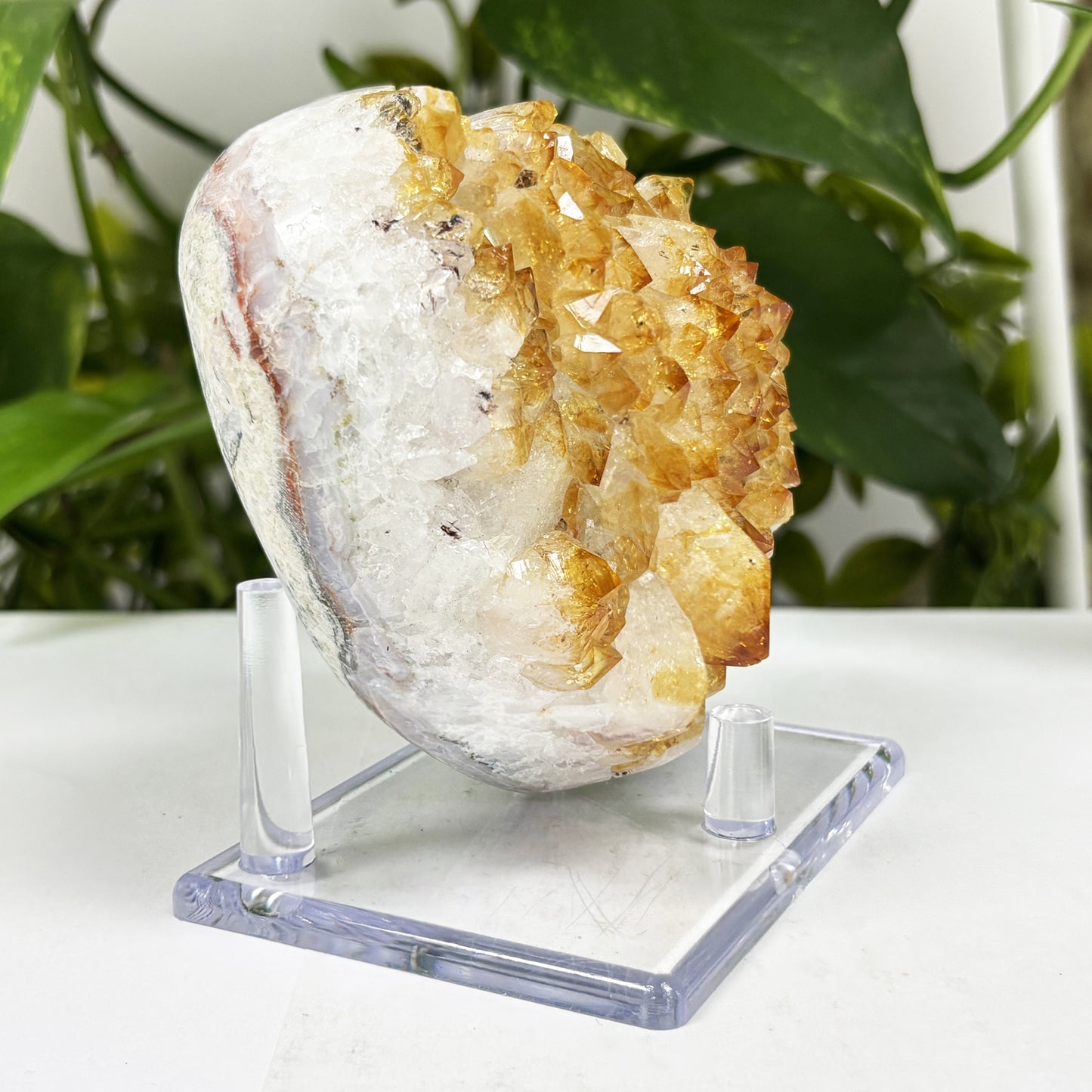 Natural Citrine Heart Shaped Crystal Geode - Gem Avenue