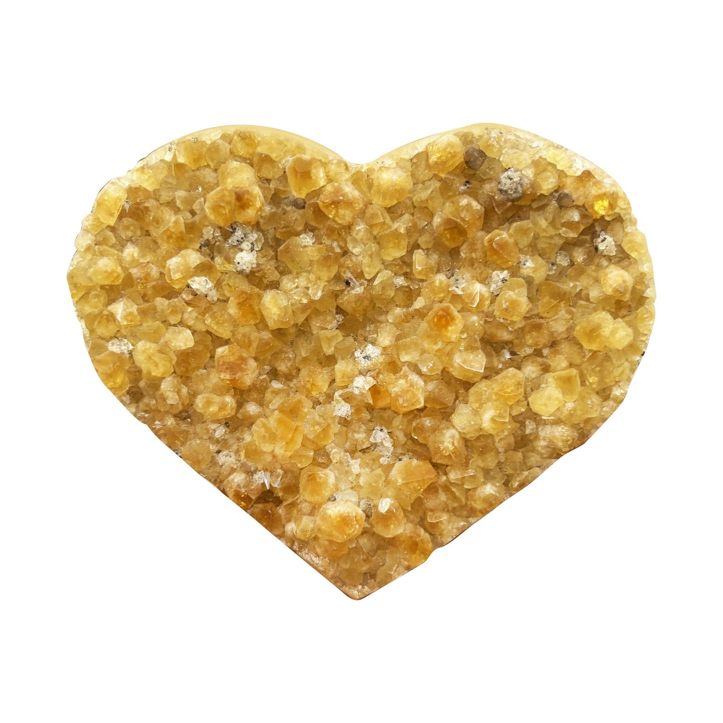 Natural Citrine Heart Shaped Crystal Geode - Gem Avenue