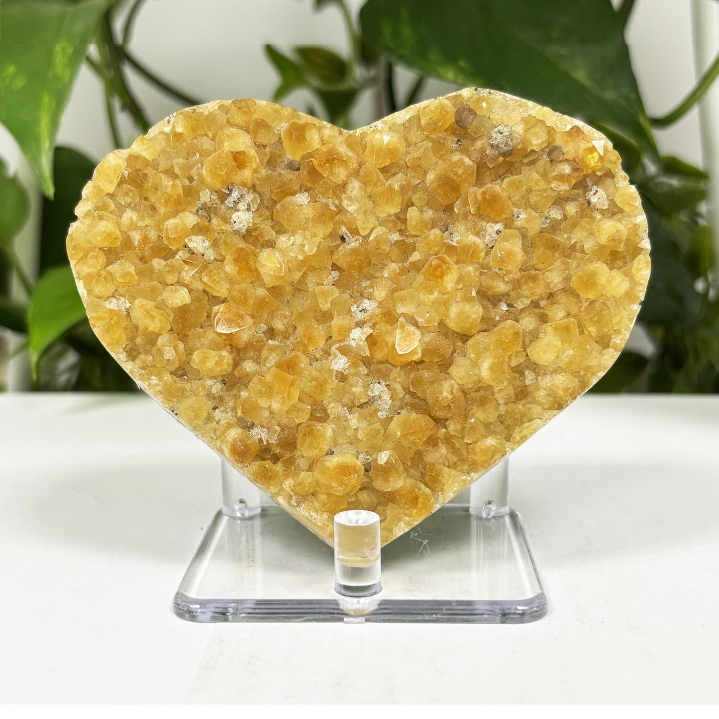 Natural Citrine Heart Shaped Crystal Geode - Gem Avenue