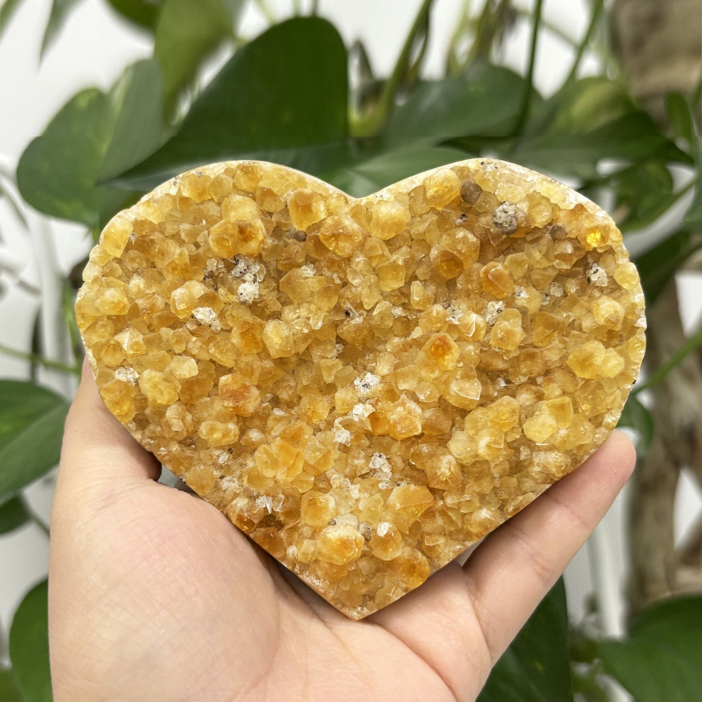Natural Citrine Heart Shaped Crystal Geode - Gem Avenue