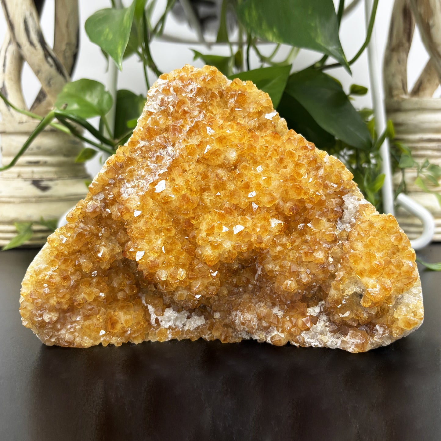 Natural Yellow Citrine Crystal Cluster Geode 5.75 inches