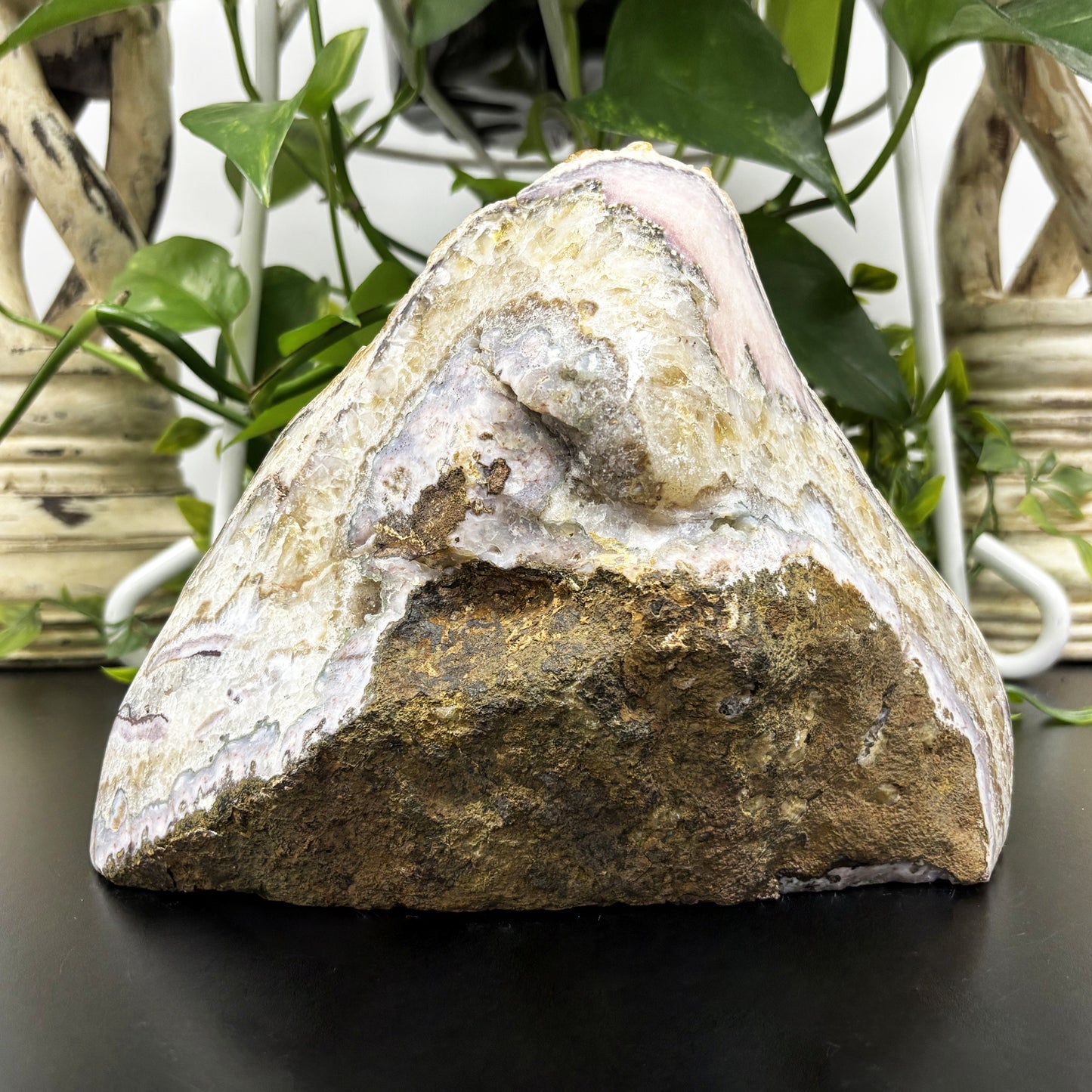 Natural Yellow Citrine Crystal Cluster Geode 5.75 inches