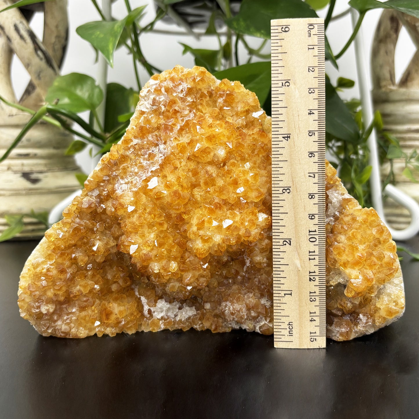 Natural Yellow Citrine Crystal Cluster Geode 5.75 inches