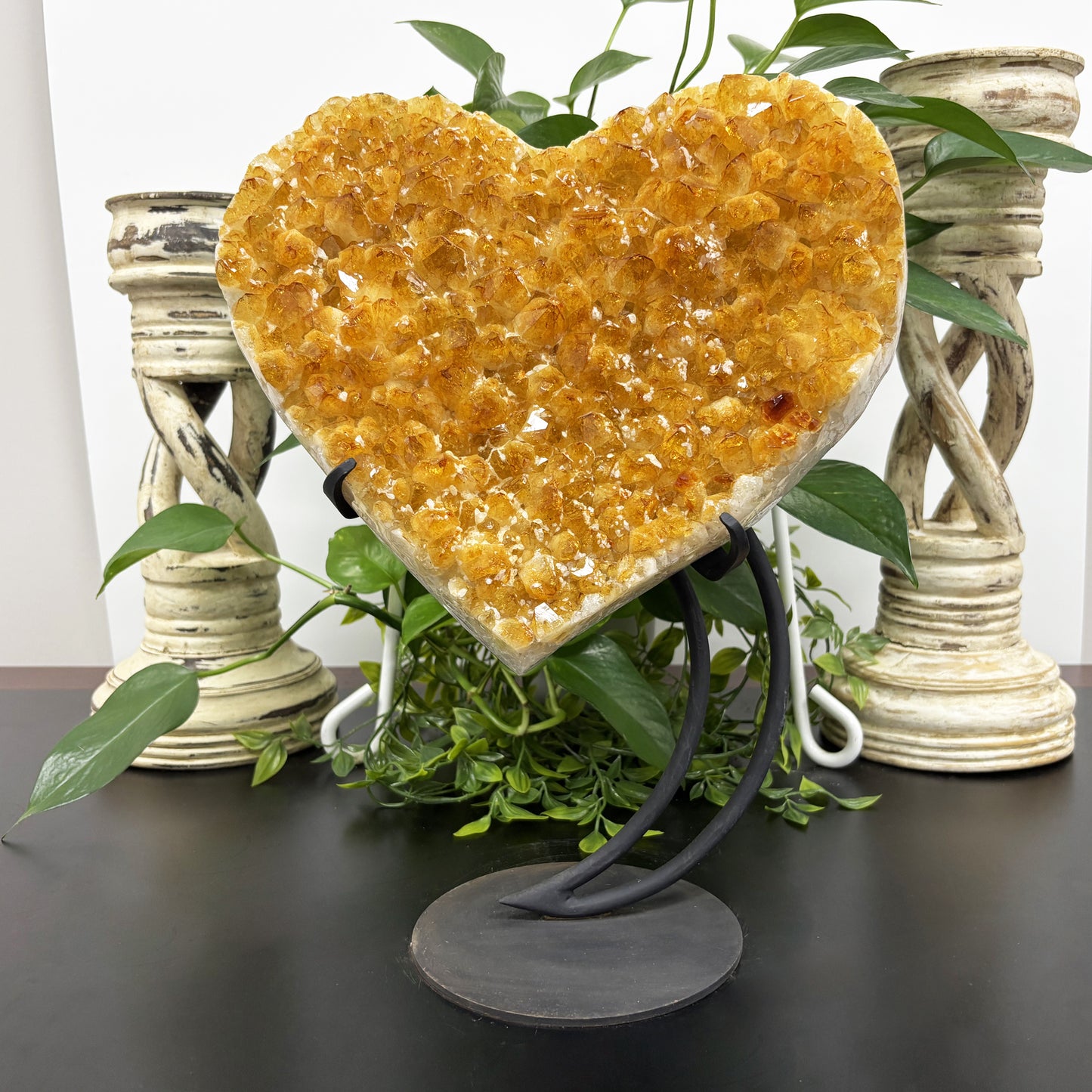 Natural Yellow Citrine Crystal Cluster Geode 16 inches