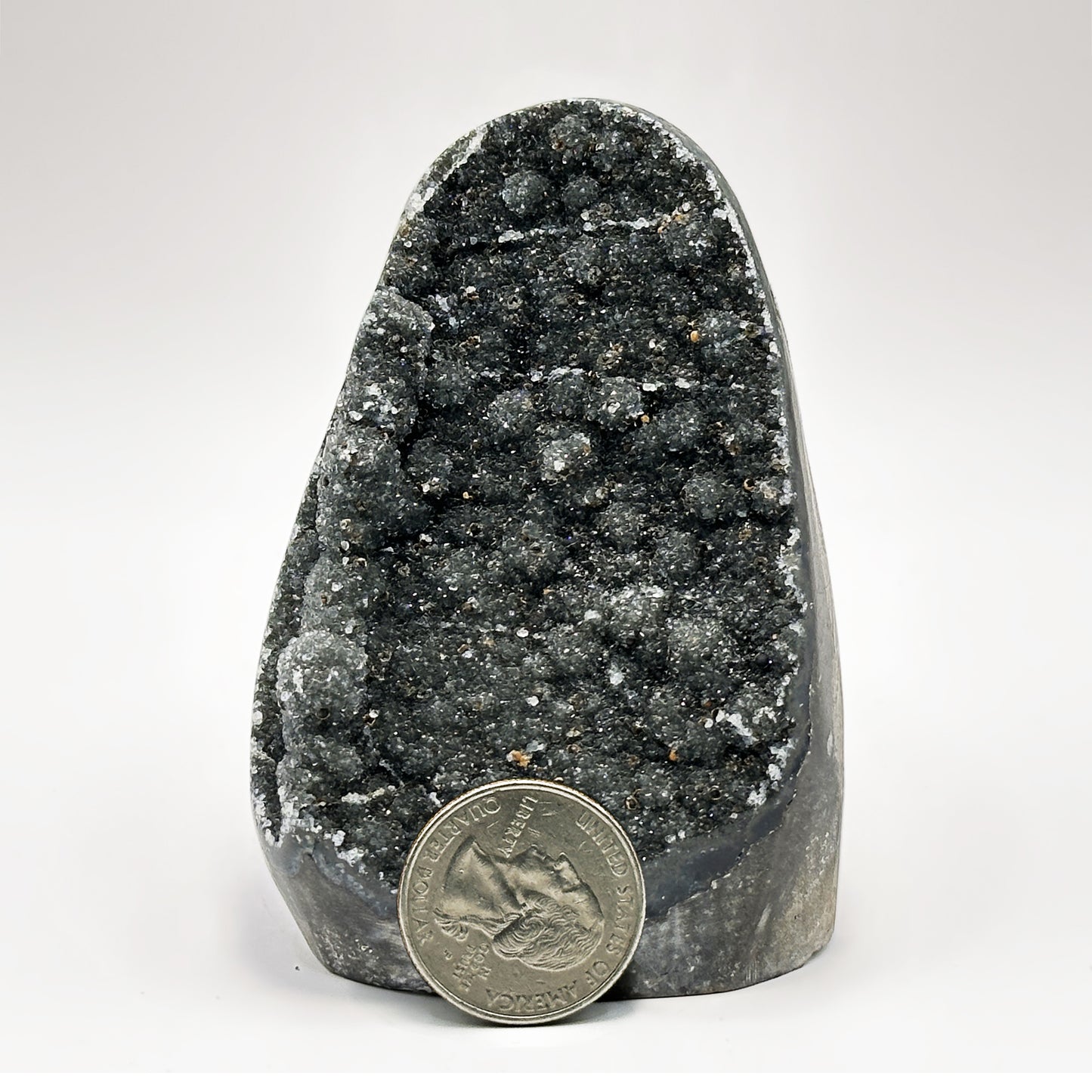 Natural Black Amethyst Cut Base Geode 3 Inch Crystal Stone