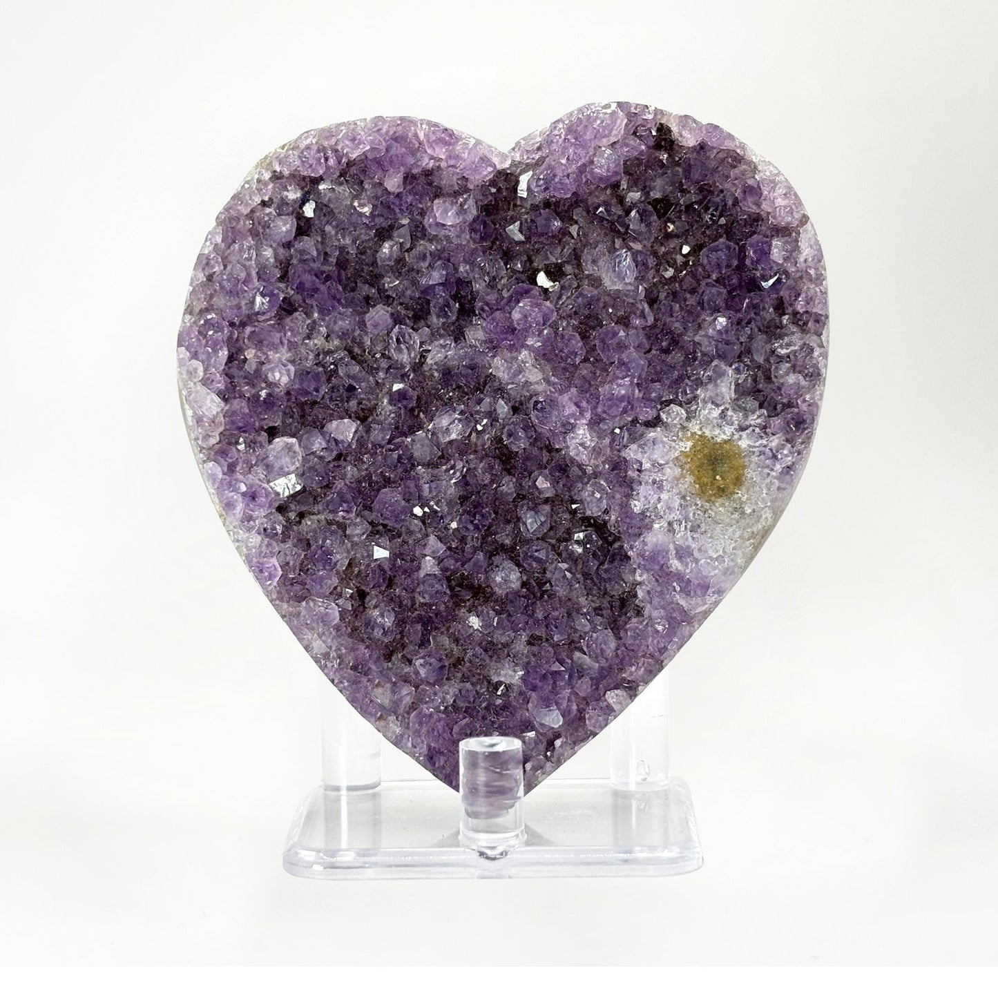 Purple Amethyst Heart Shaped Crystal Geode - Gem Avenue