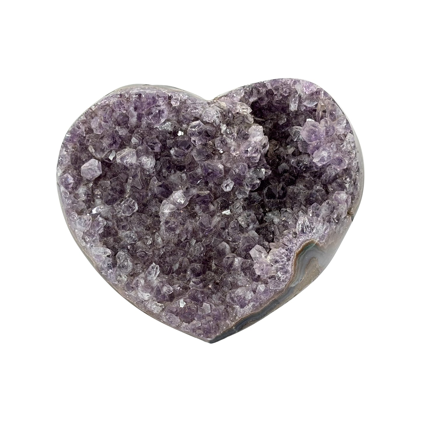 Purple Amethyst Heart Shaped Crystal Geode - Gem Avenue