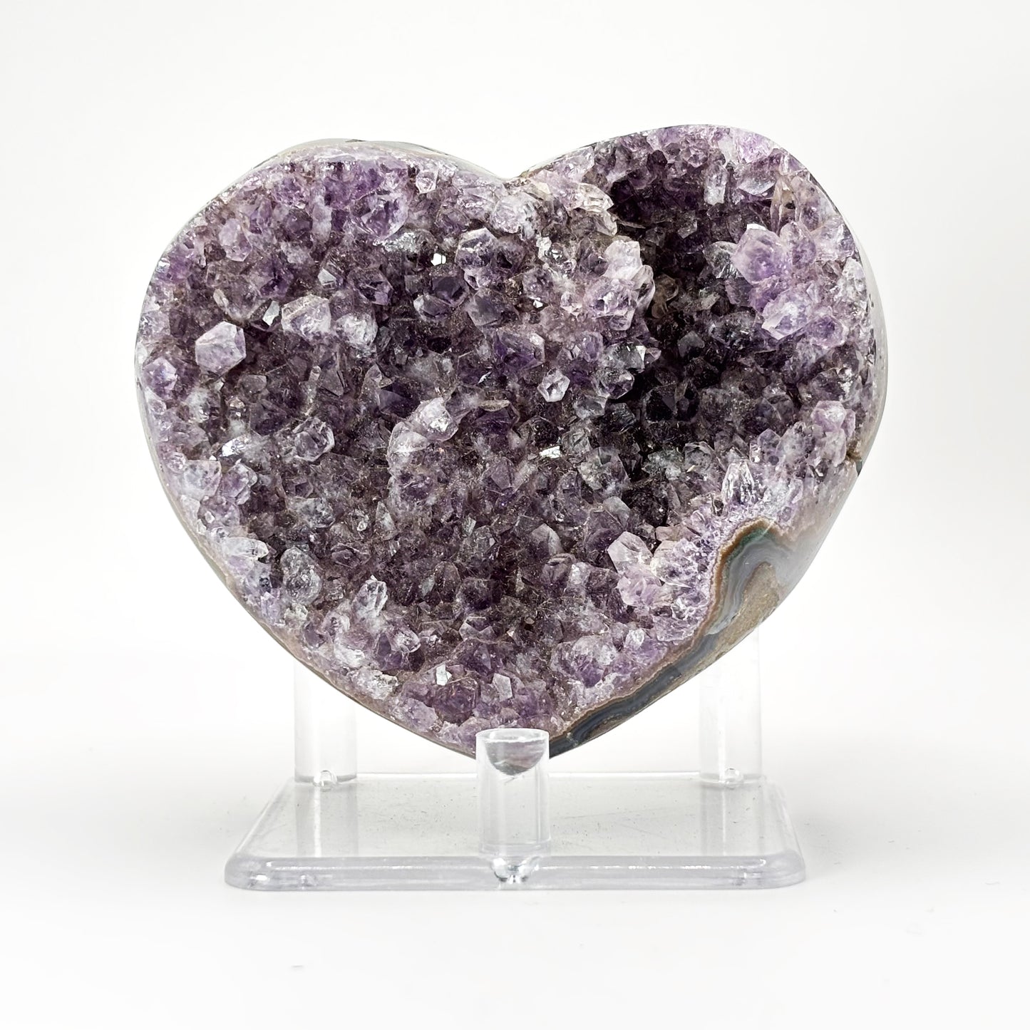 Purple Amethyst Heart Shaped Crystal Geode - Gem Avenue