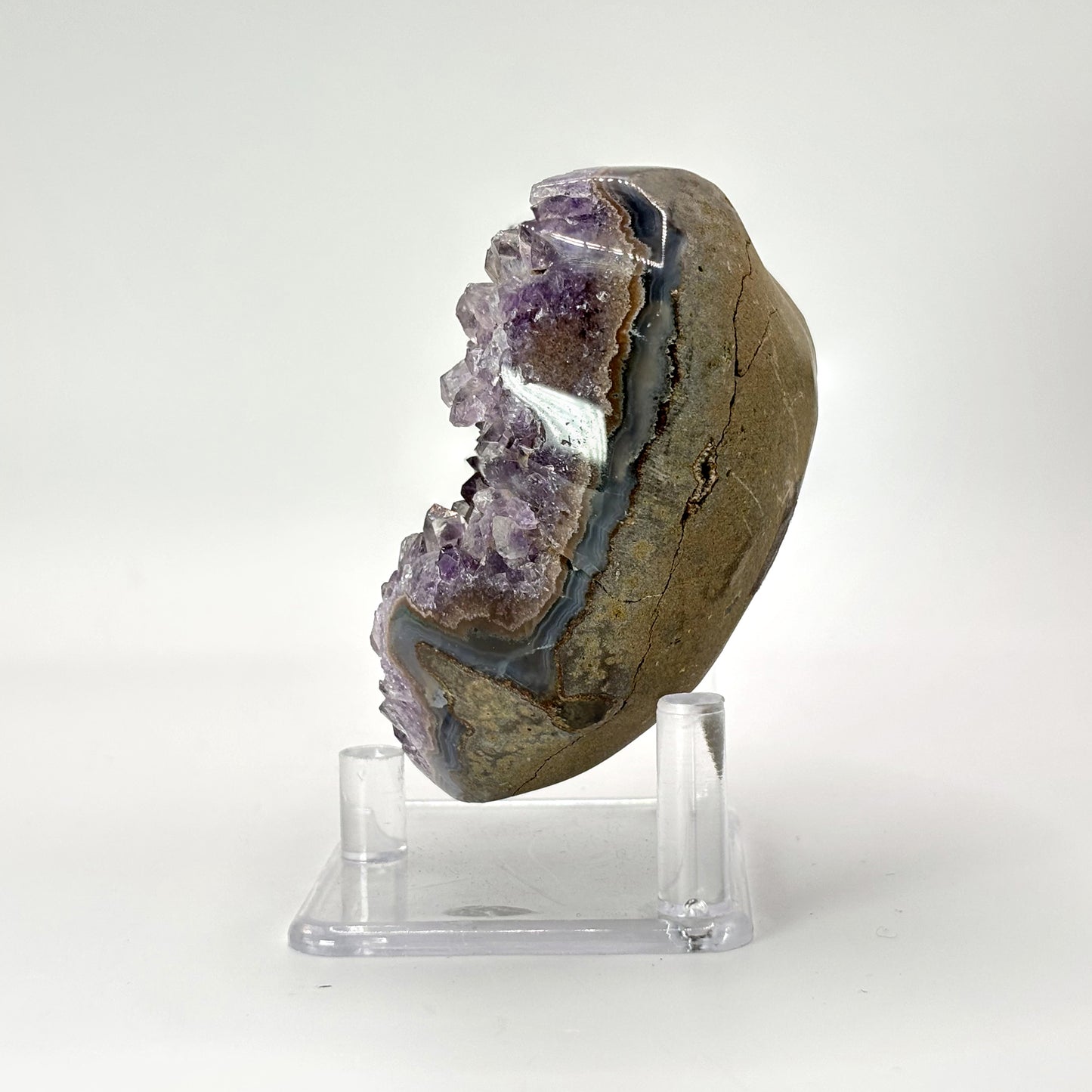 Purple Amethyst Heart Shaped Crystal Geode - Gem Avenue