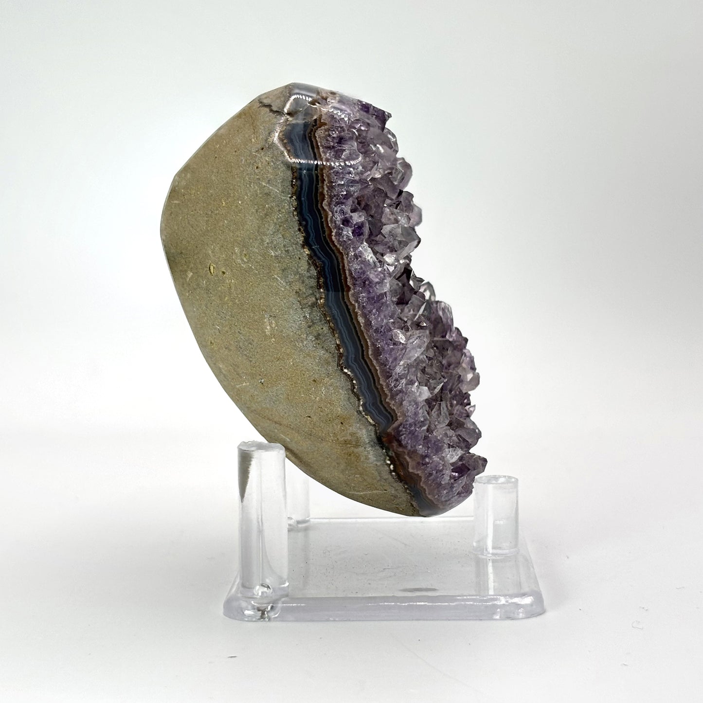 Purple Amethyst Heart Shaped Crystal Geode - Gem Avenue