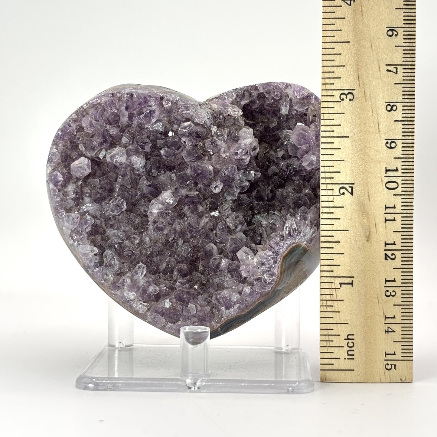 Purple Amethyst Heart Shaped Crystal Geode - Gem Avenue