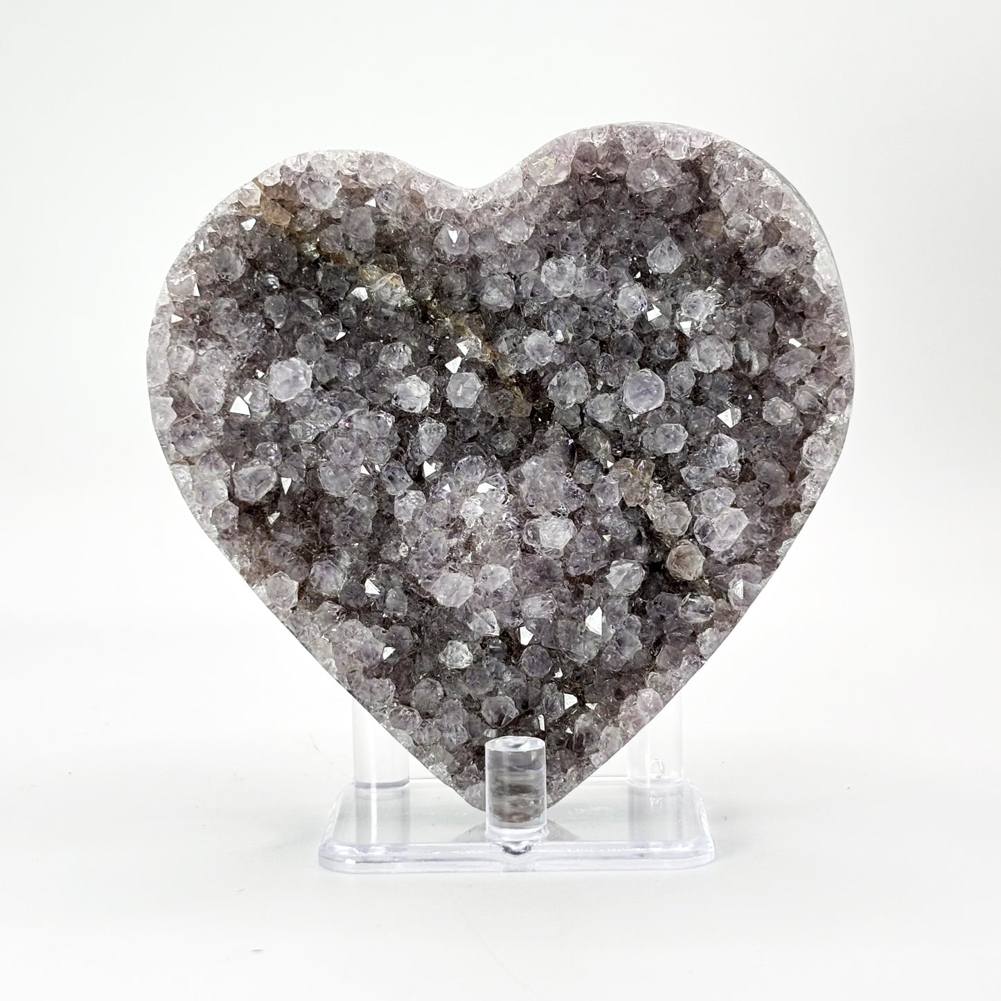 Purple Amethyst Heart Shaped Crystal Geode - Gem Avenue