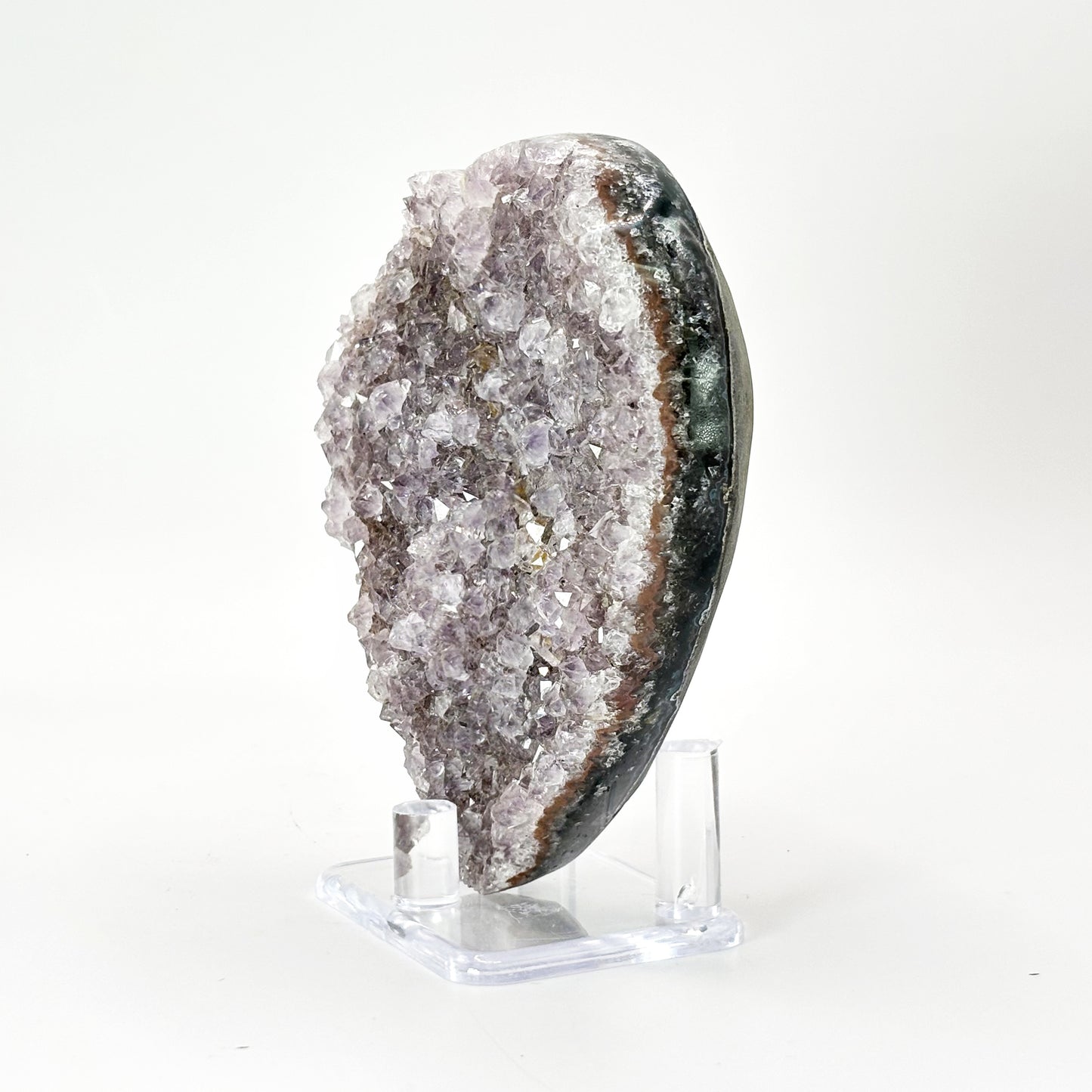 Purple Amethyst Heart Shaped Crystal Geode - Gem Avenue