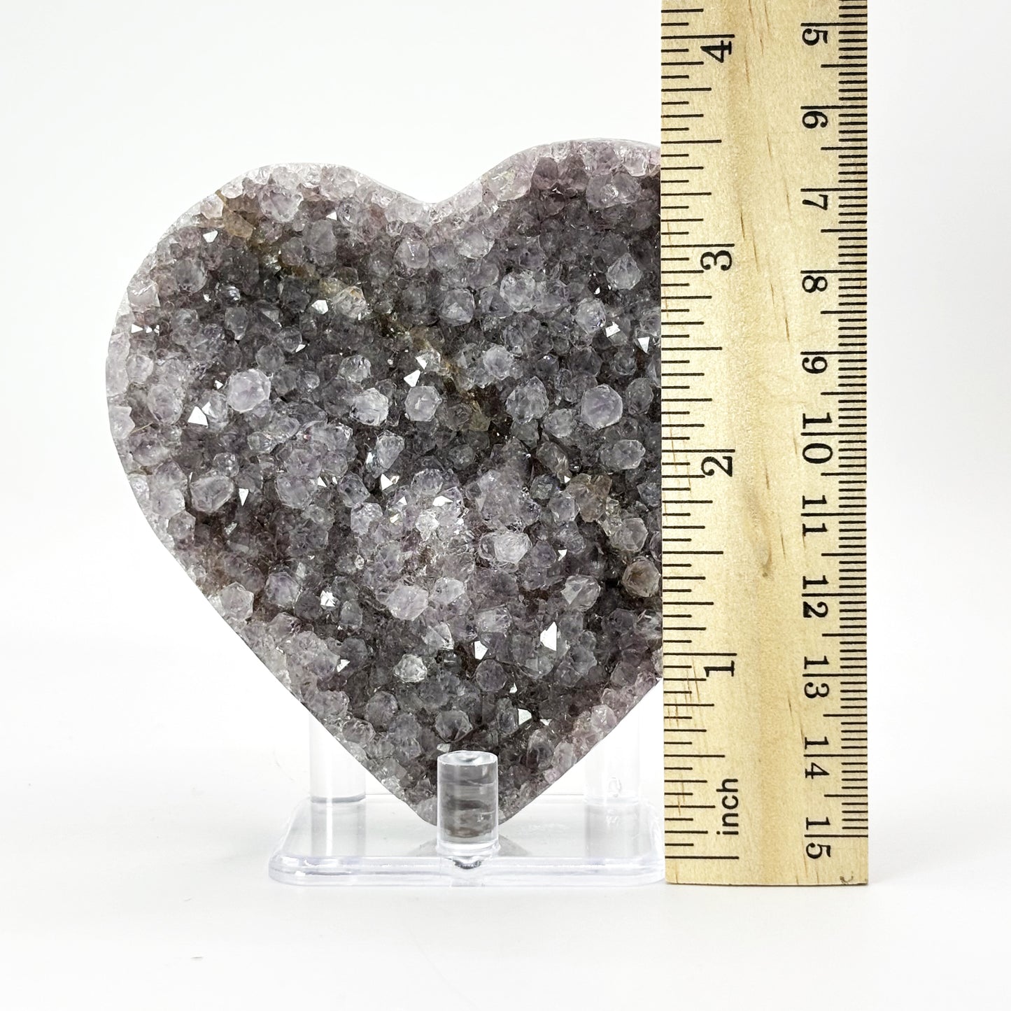 Purple Amethyst Heart Shaped Crystal Geode - Gem Avenue
