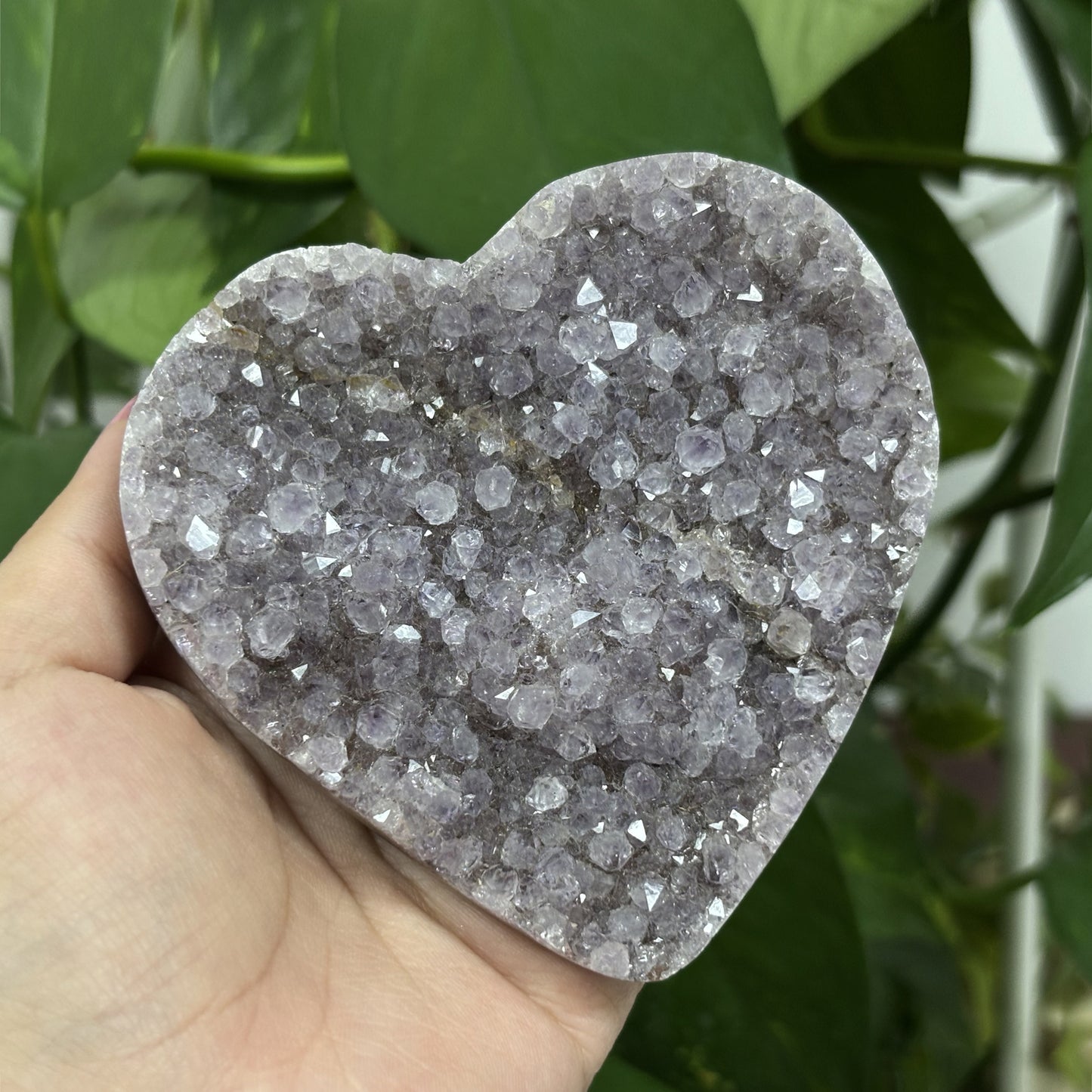 Purple Amethyst Heart Shaped Crystal Geode - Gem Avenue