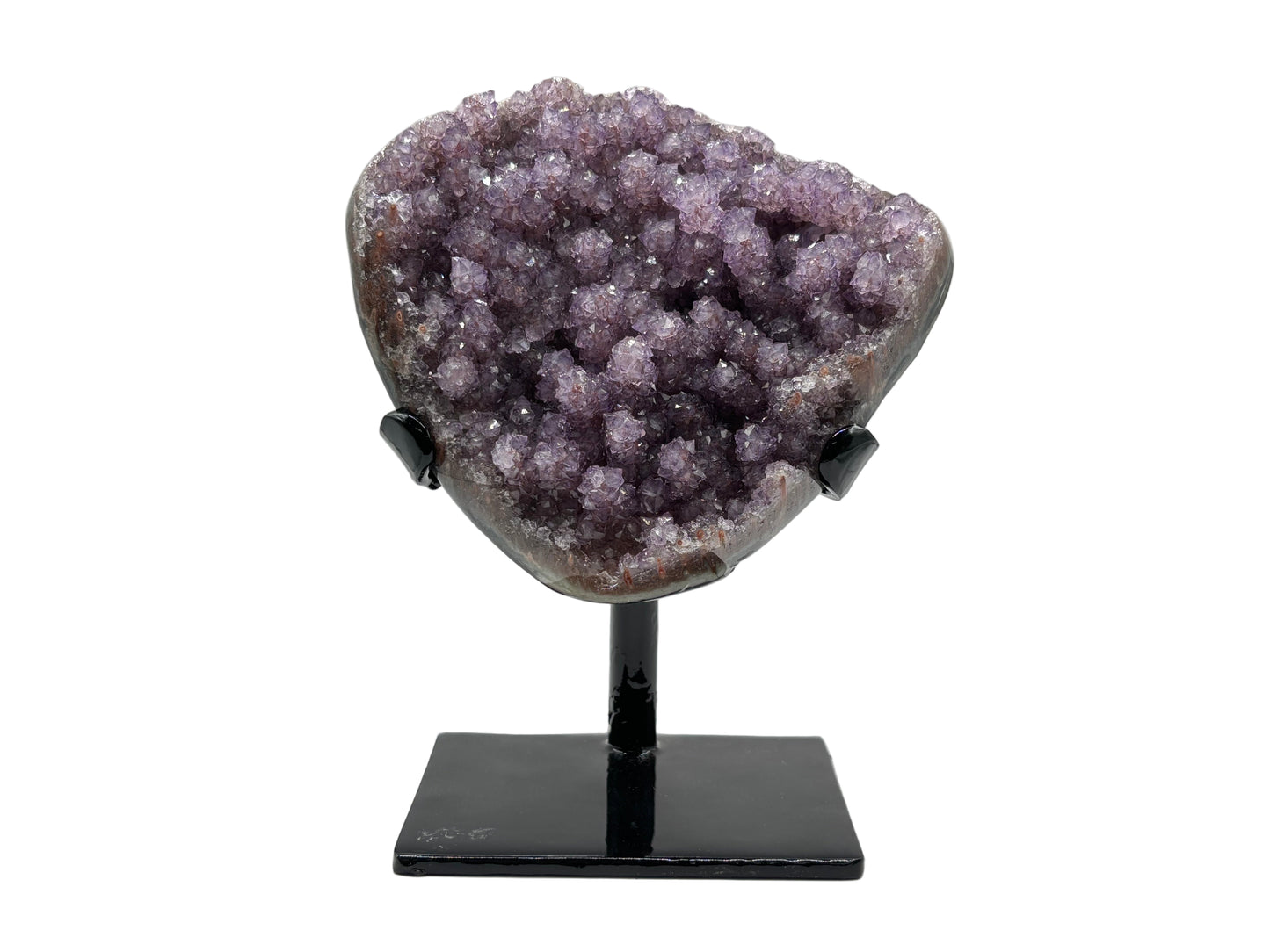 Natural Purple Amethyst Geode on Stand for Home Decor, Meditation, and Healing Crystal Display - RGD824