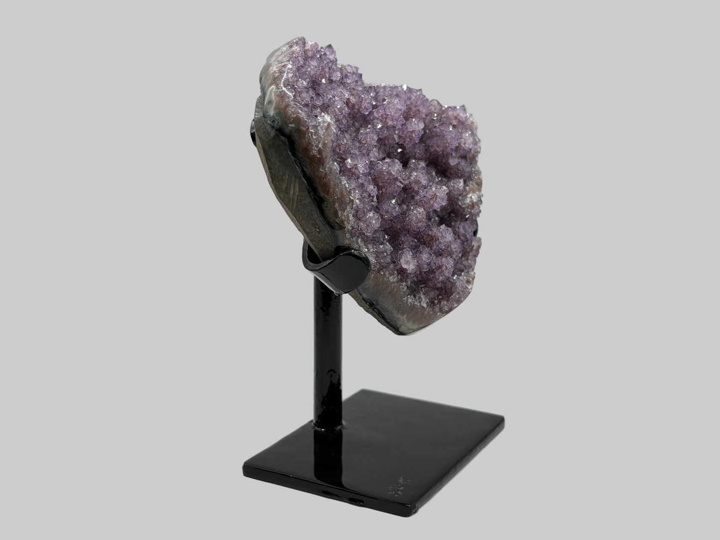 Natural Purple Amethyst Geode on Stand for Home Decor, Meditation, and Healing Crystal Display - RGD824