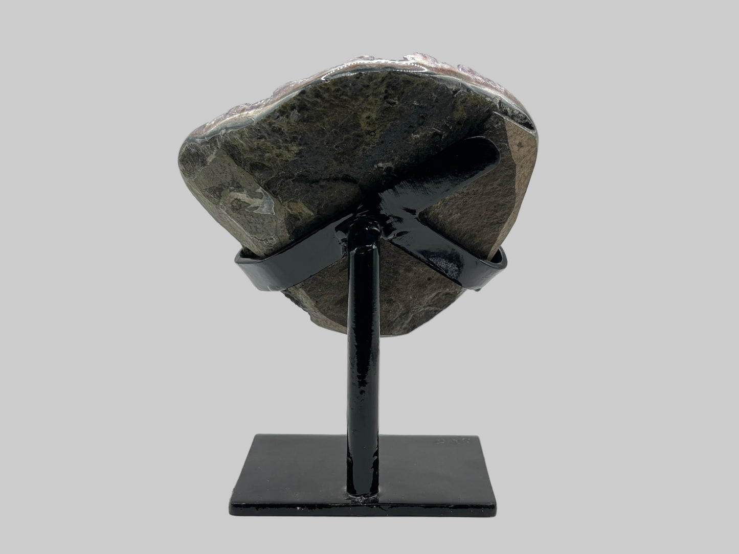 Natural Purple Amethyst Geode on Stand for Home Decor, Meditation, and Healing Crystal Display - RGD824