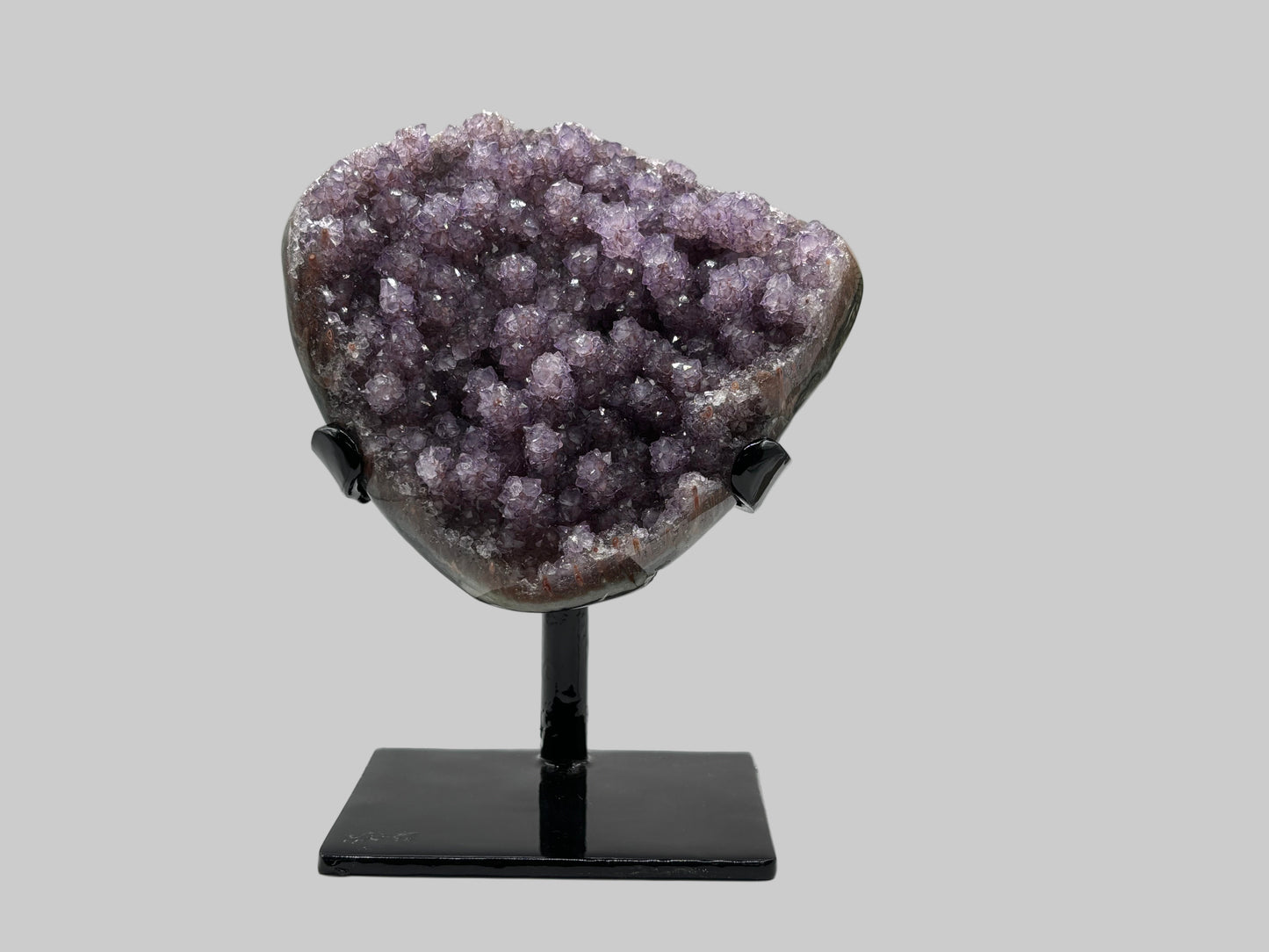 Natural Purple Amethyst Geode on Stand for Home Decor, Meditation, and Healing Crystal Display - RGD824